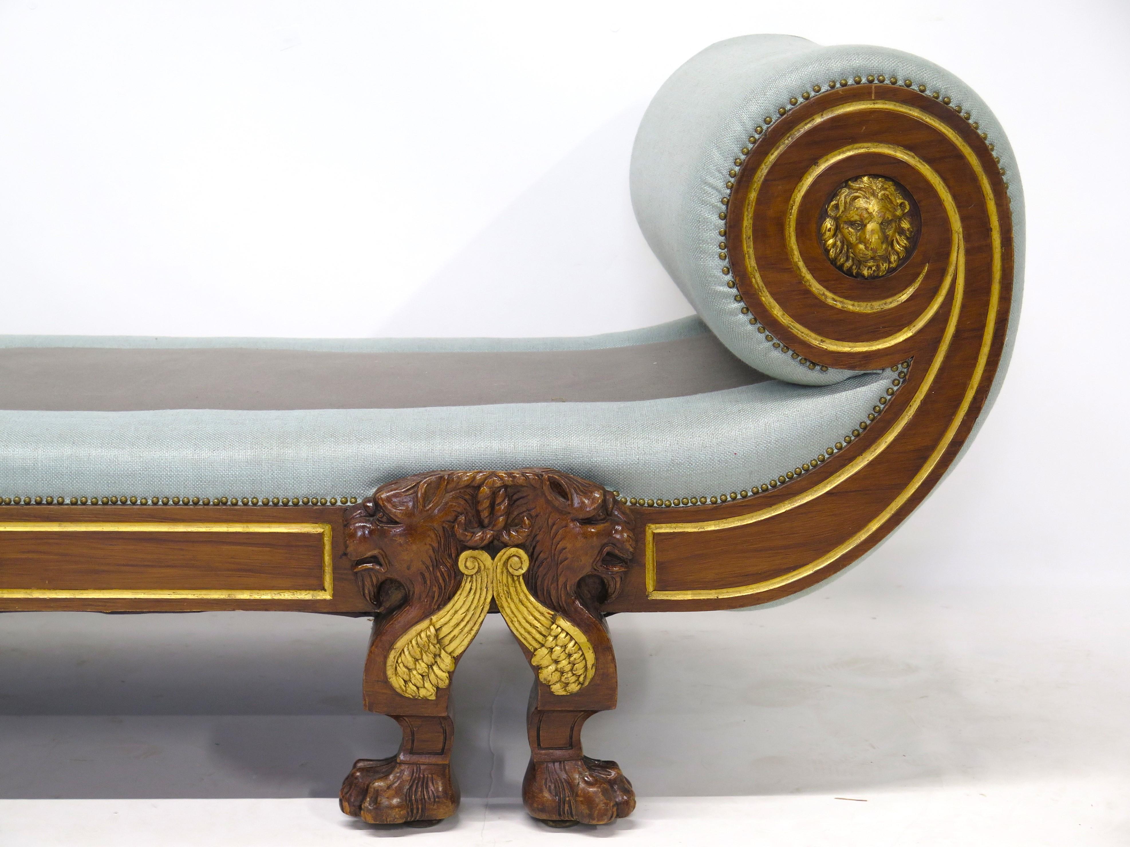Mahogany English Regency Grecian Couch in the Manner of Thomas Hope