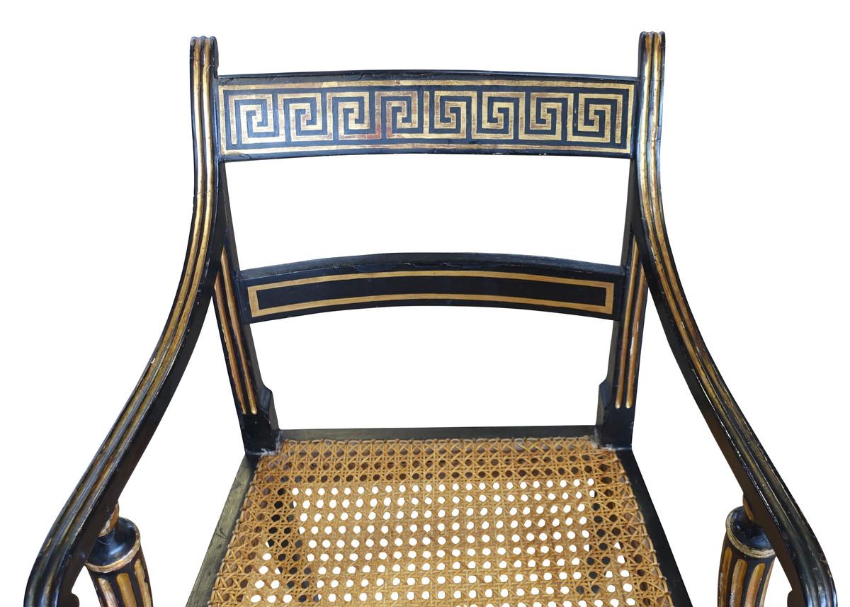 English Regency Greek Key Design Side Chair, 19th Century In Excellent Condition In New York, NY