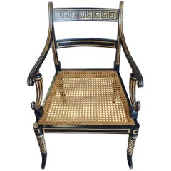 English Regency Greek Key Design Side Chair, 19th Century