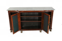 English Regency Green Marble and Mahogany Credenza