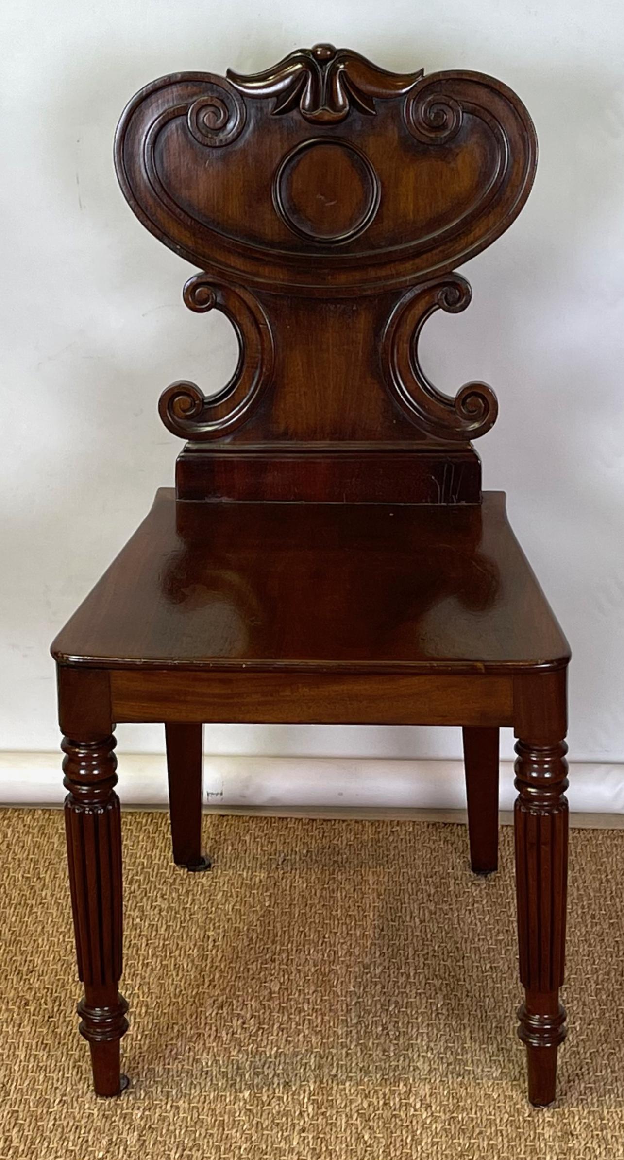 Hand-Crafted English Regency Hall Chair