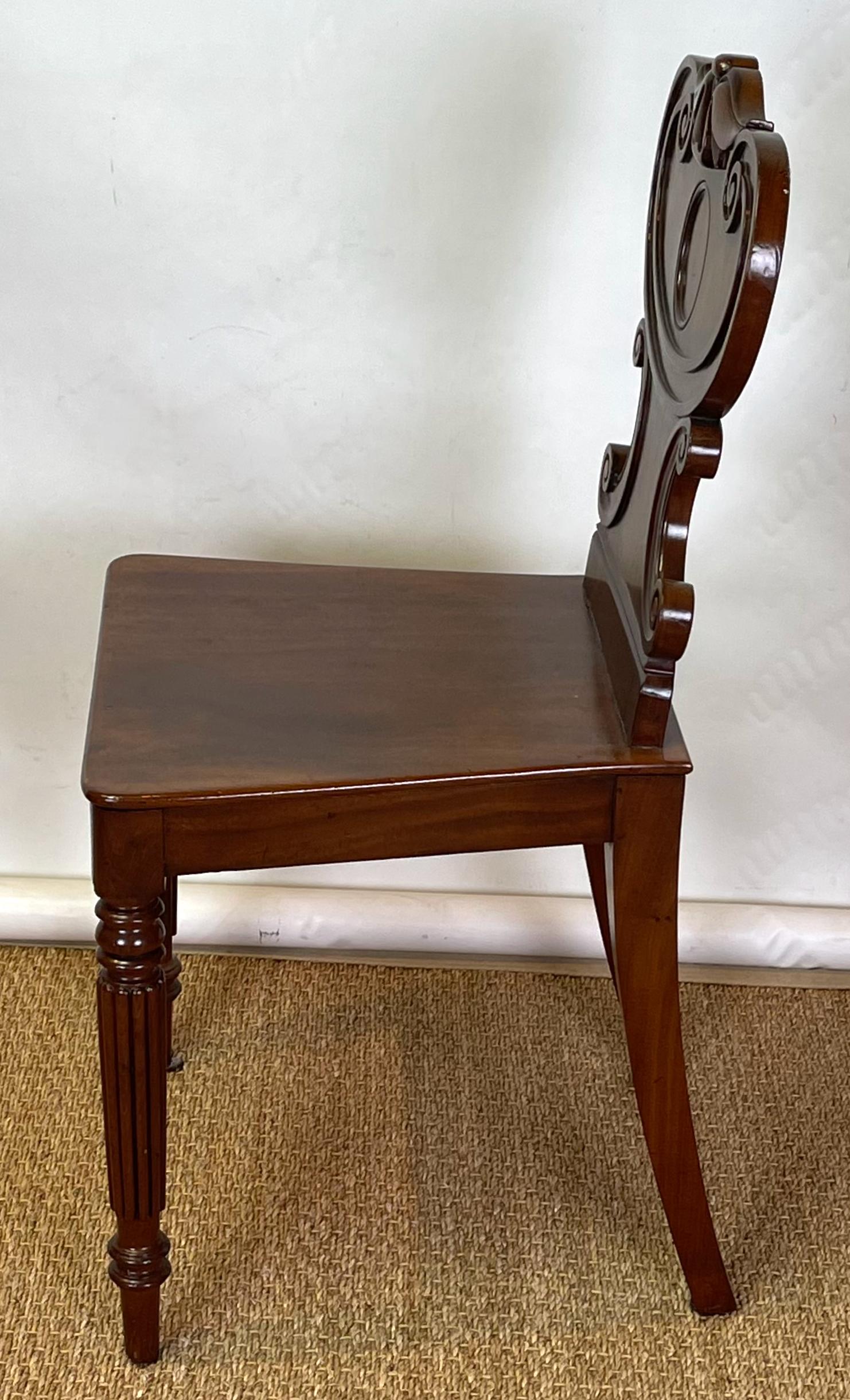 19th Century English Regency Hall Chair