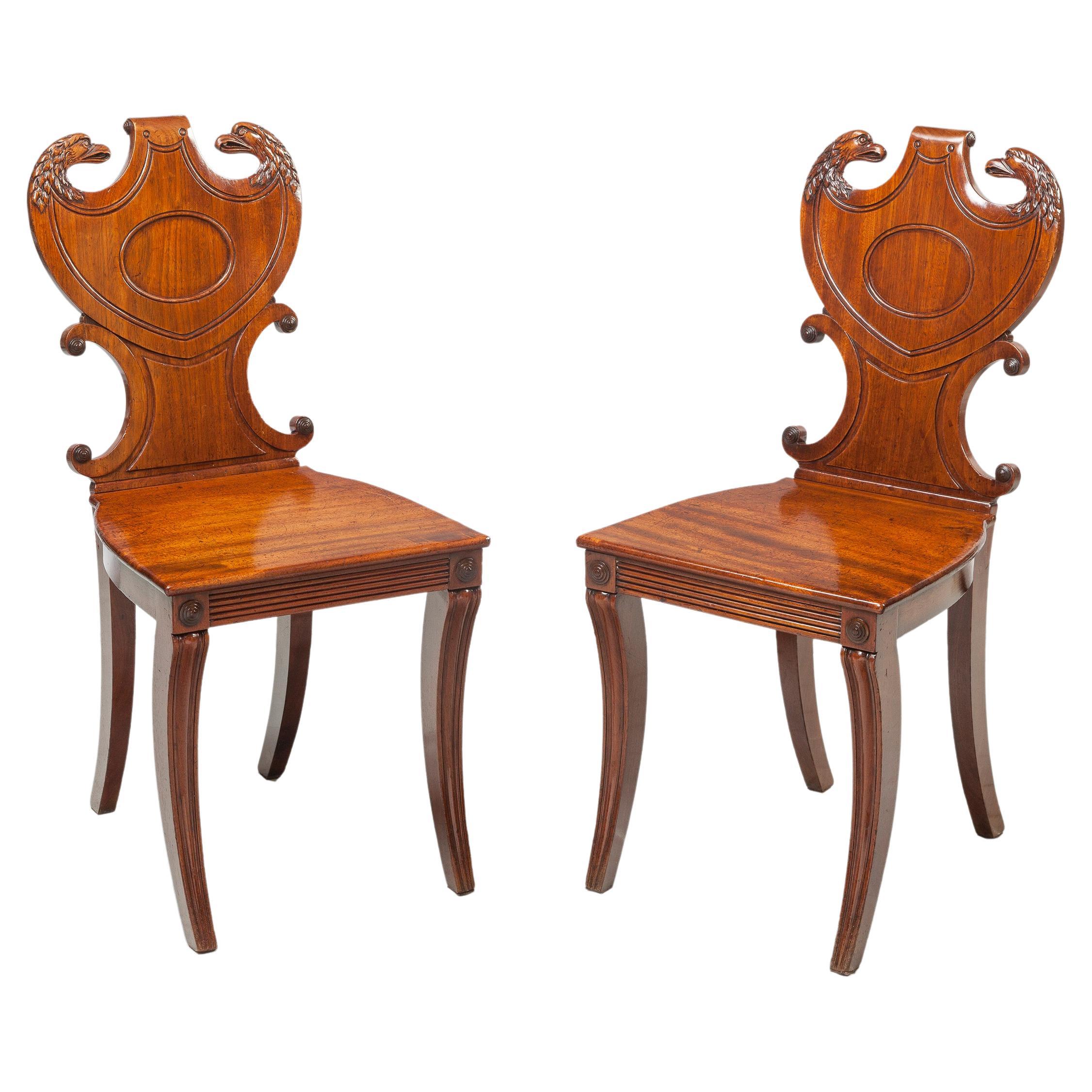 English Regency Hall Chairs, circa 1815 For Sale