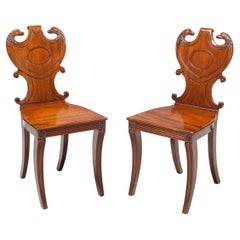 Antique English Regency Hall Chairs, circa 1815