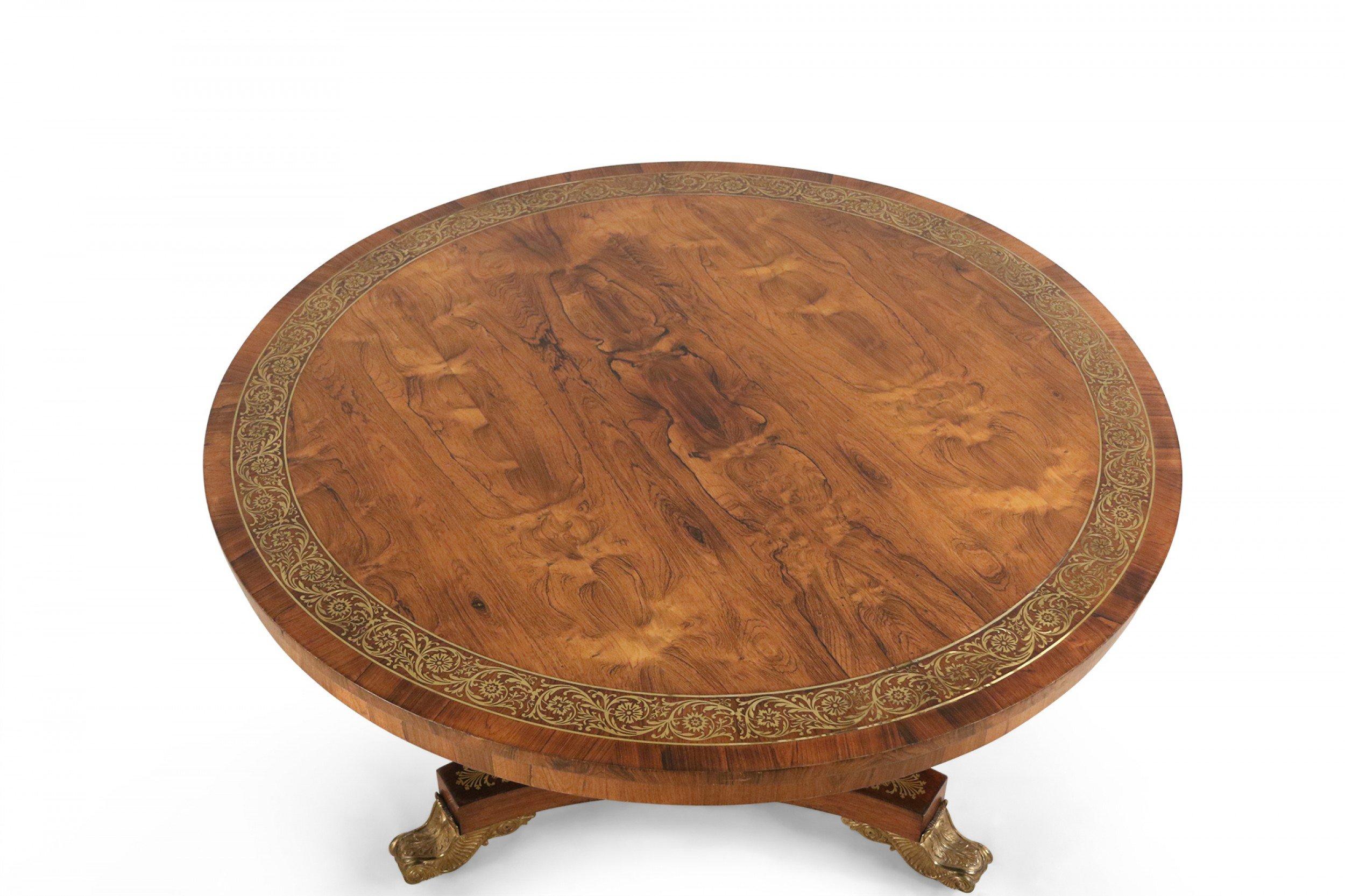 English Regency Inlaid Circular Center Table In Good Condition For Sale In New York, NY