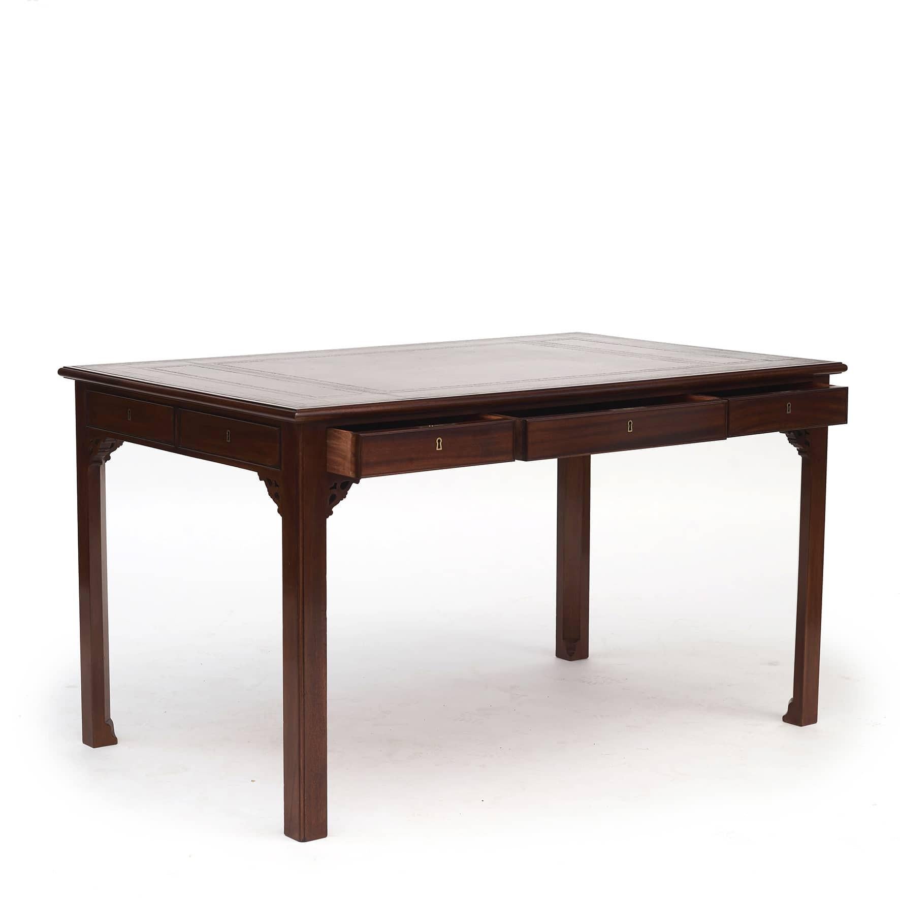 English Regency Inspired Partners Desk, C. 1950 In Good Condition In Kastrup, DK
