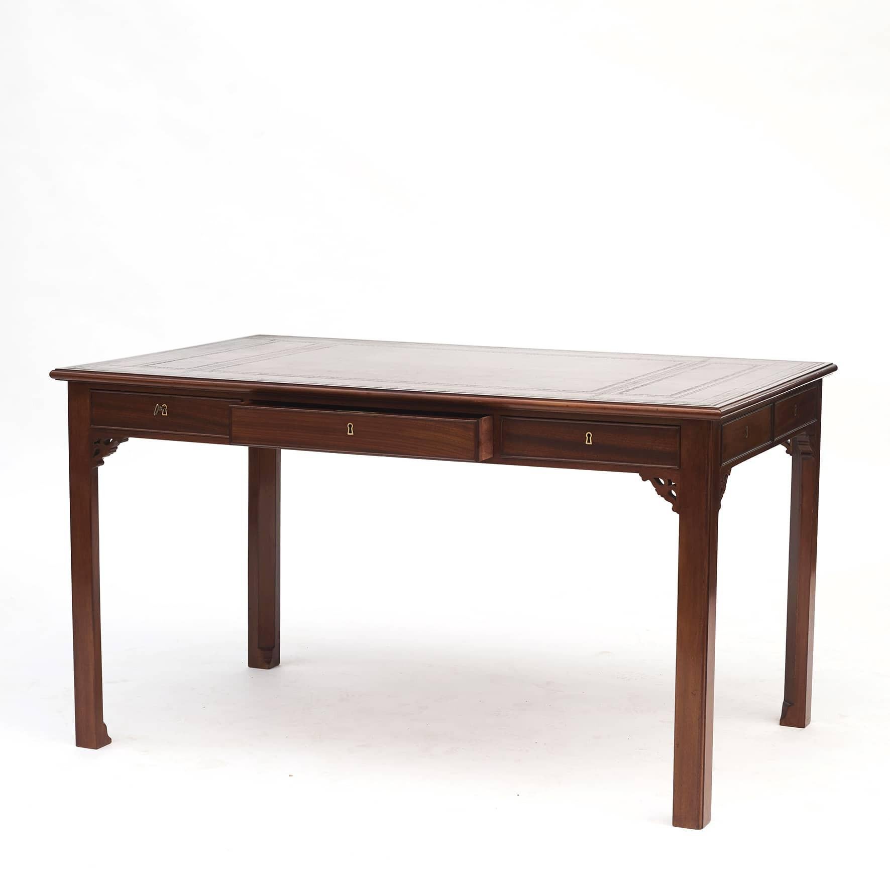 English Regency Inspired Partners Desk, C. 1950 1