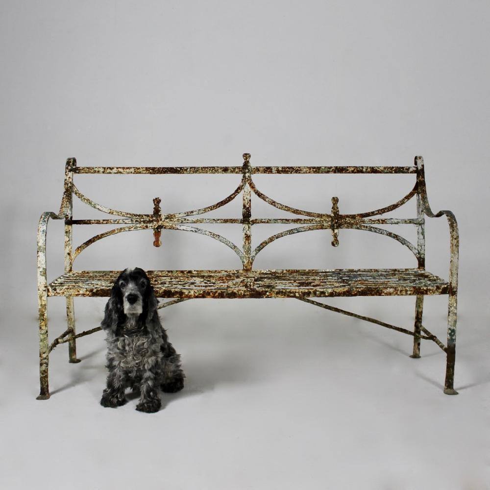 British English Regency Iron Garden Bench Seat