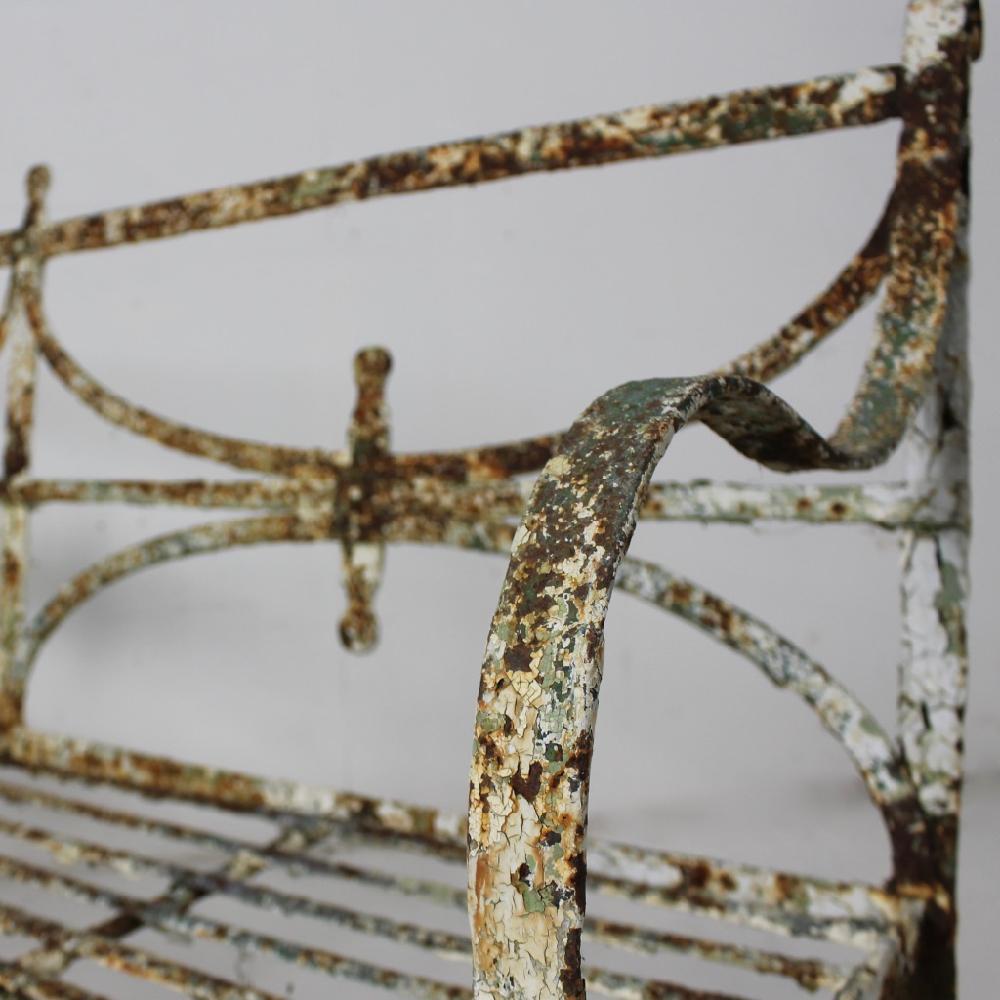 Metalwork English Regency Iron Garden Bench Seat