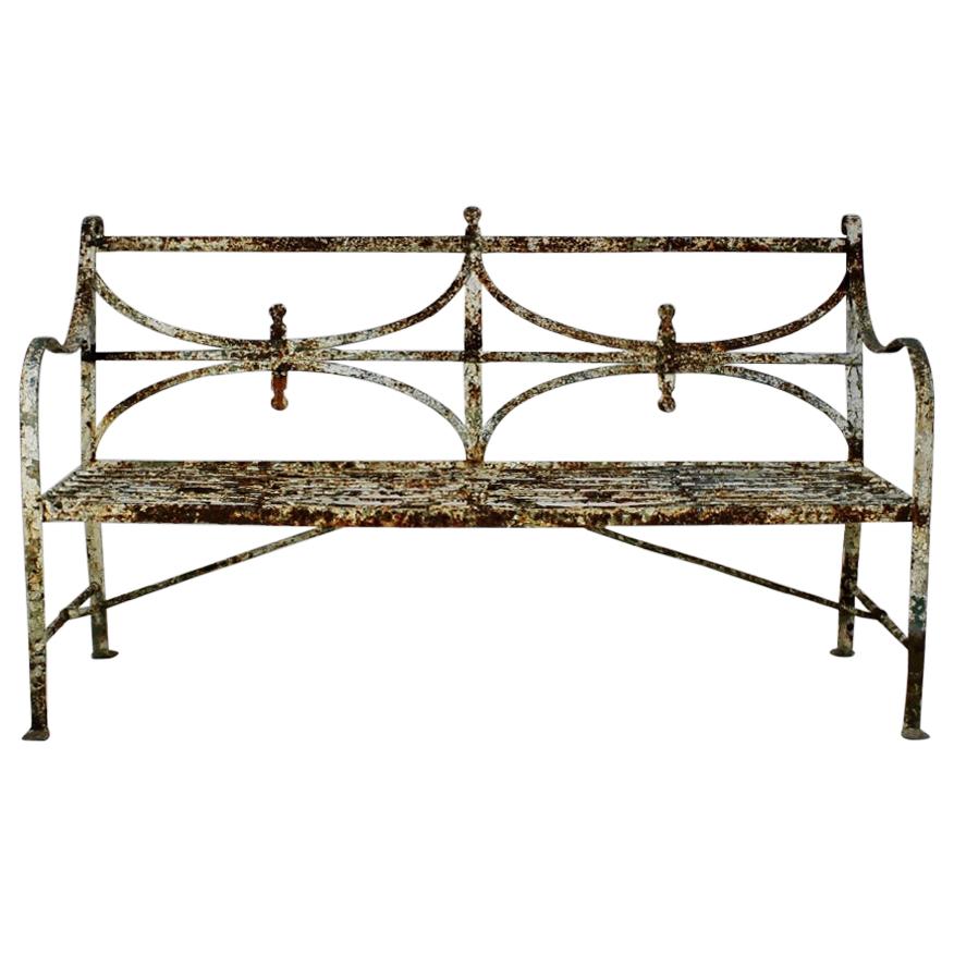 English Regency Iron Garden Bench Seat
