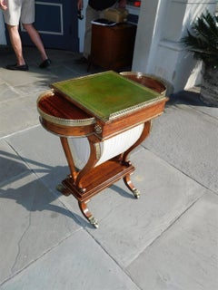 English Regency Kingswood Bouillotte Inlaid Games Table with Paw Casters, C 1780