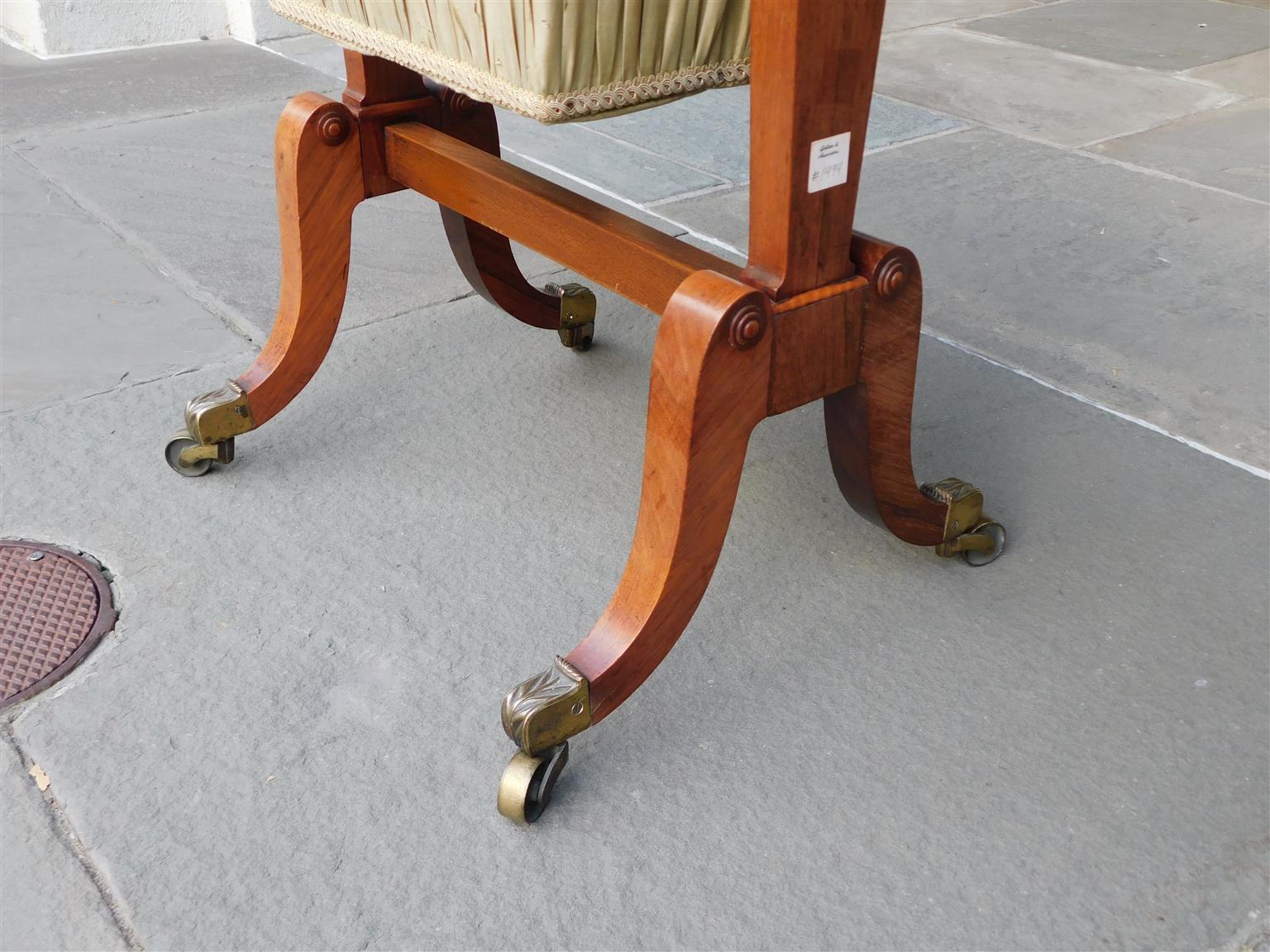 Table à couture incrustée Kingswood de style English Regency avec Orig. Roulettes 1810 en vente 11