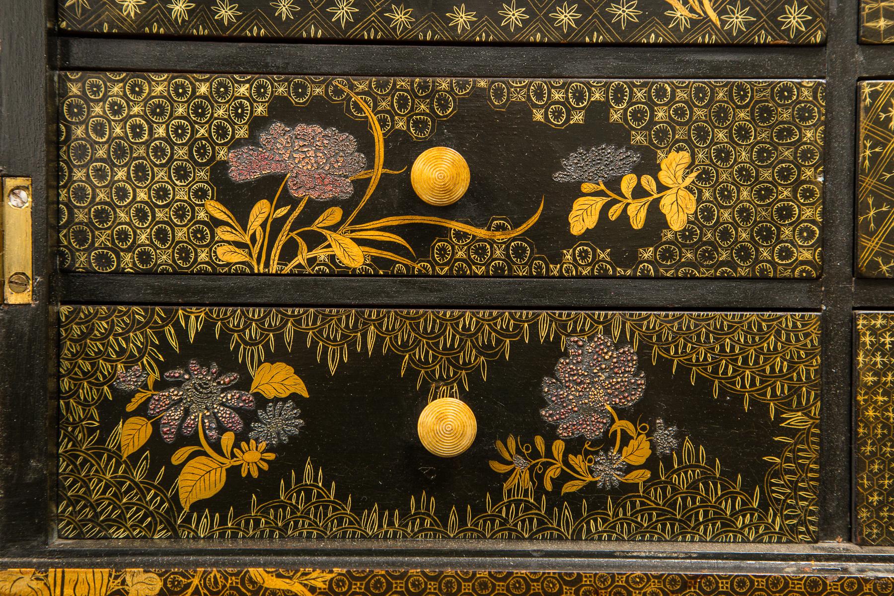 English Regency Lacquered Cabinet on Stand 4