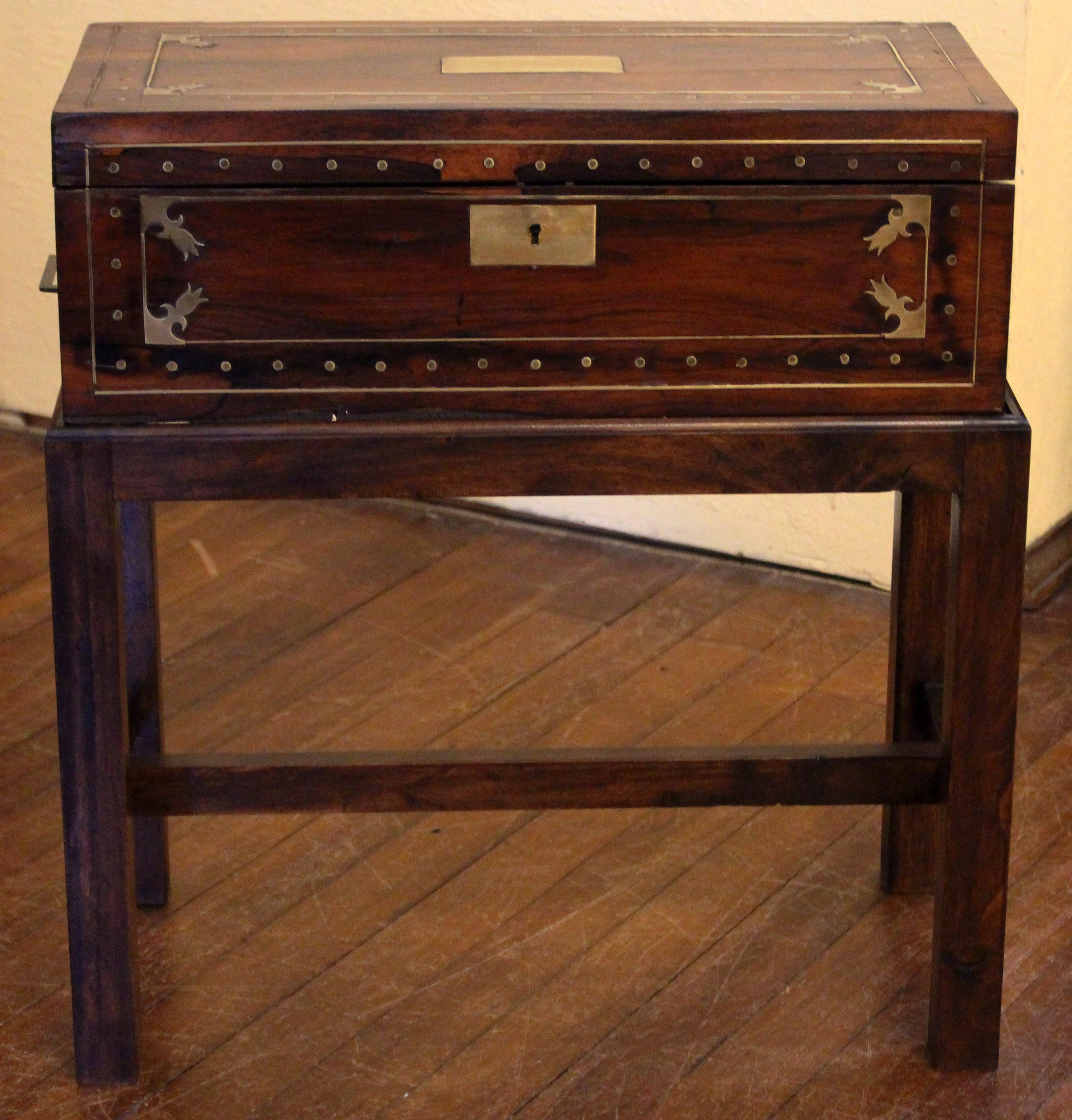 19th Century English Regency Lap Desk with Custom Stand