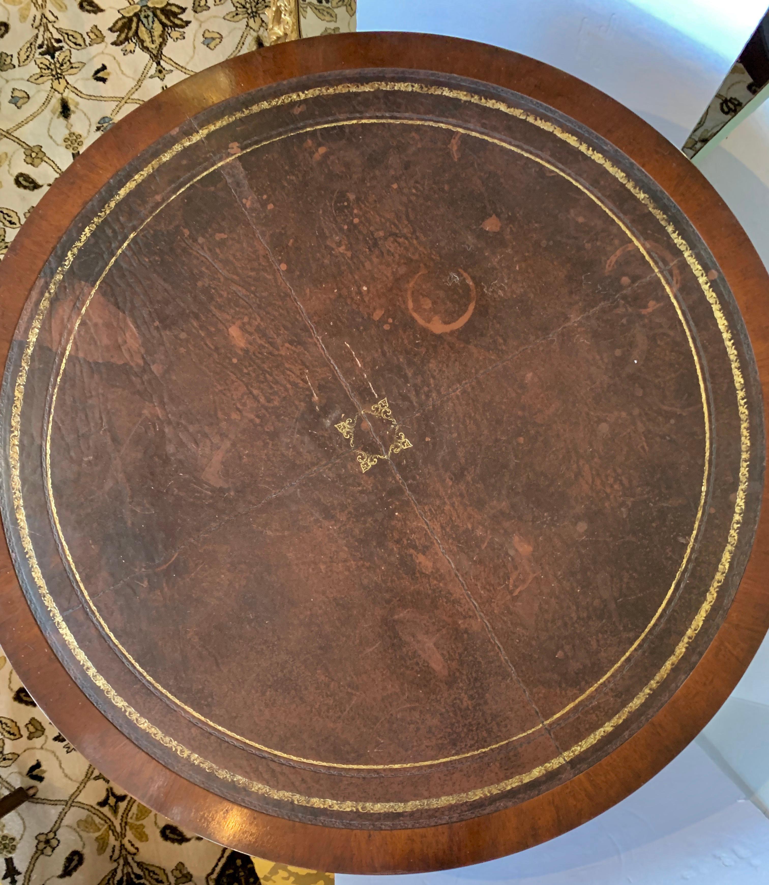 English Regency Large Mahogany Drum Table Game Table 2