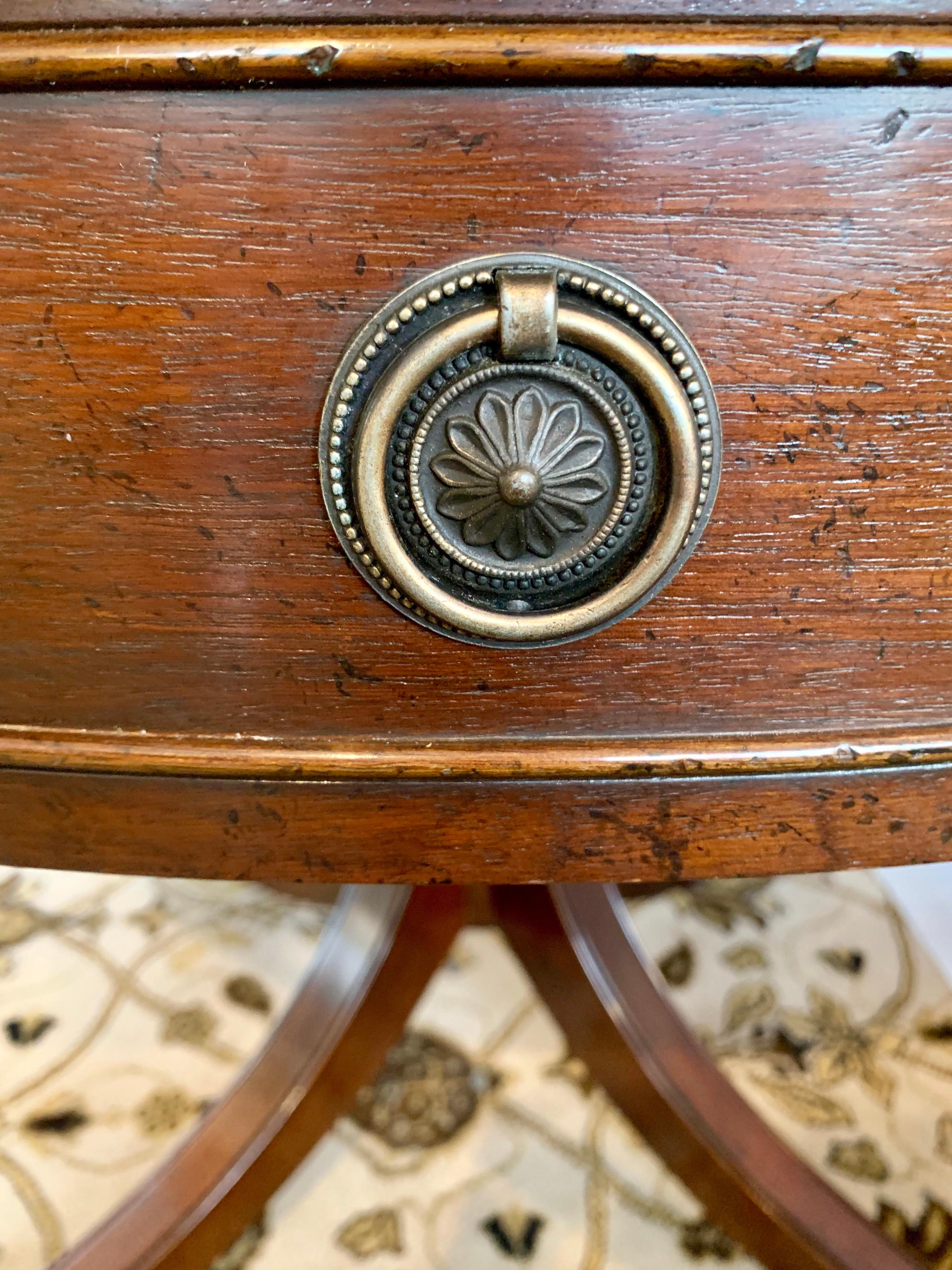 English Regency Large Mahogany Drum Table Game Table 3