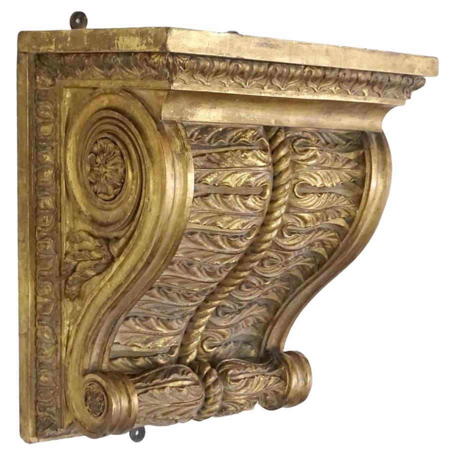English Regency Large Scale Neoclassical Giltwood Wall Bracket, circa 1825 For Sale