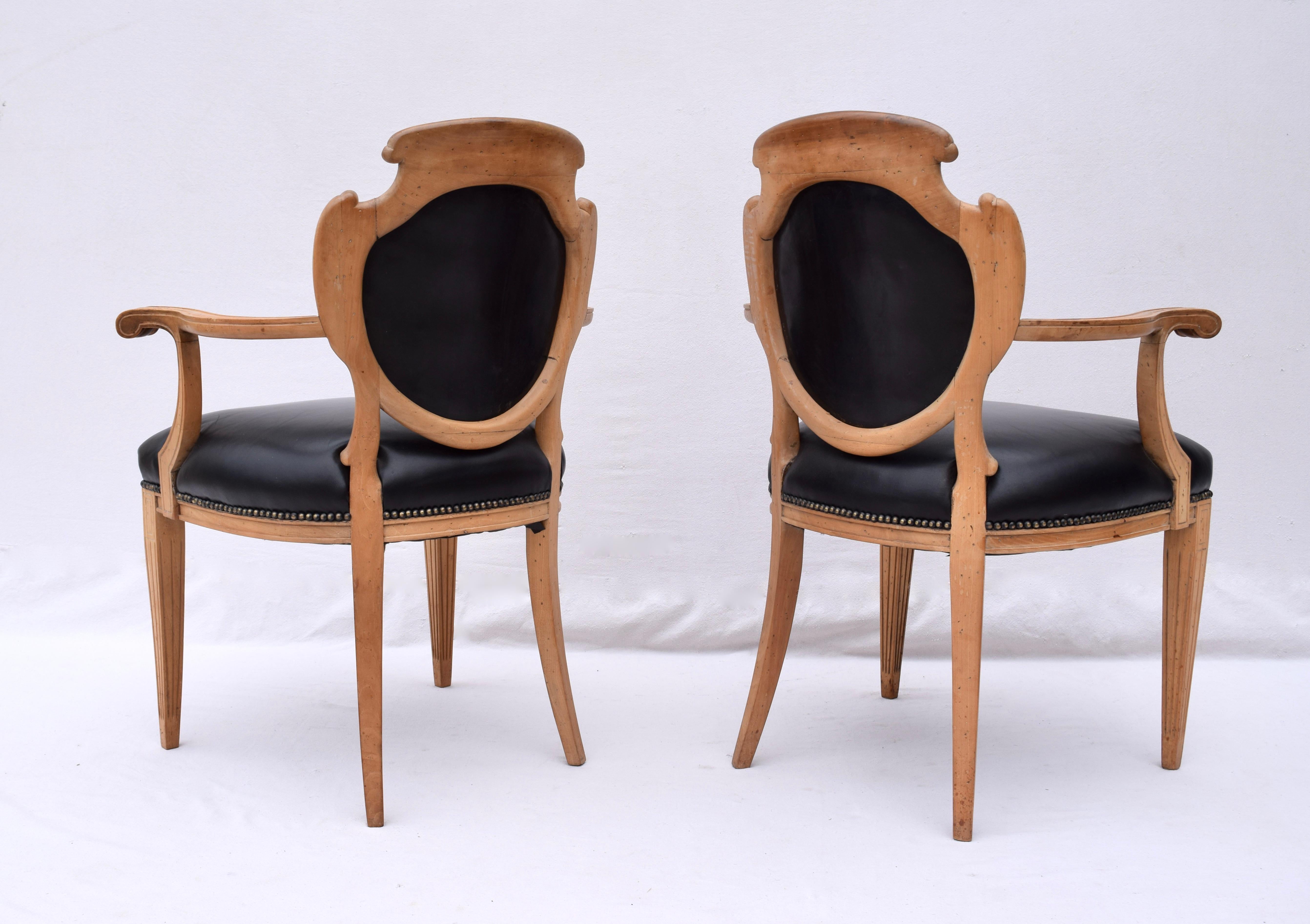 English Regency Leather and Caned Back Dining Chairs 1