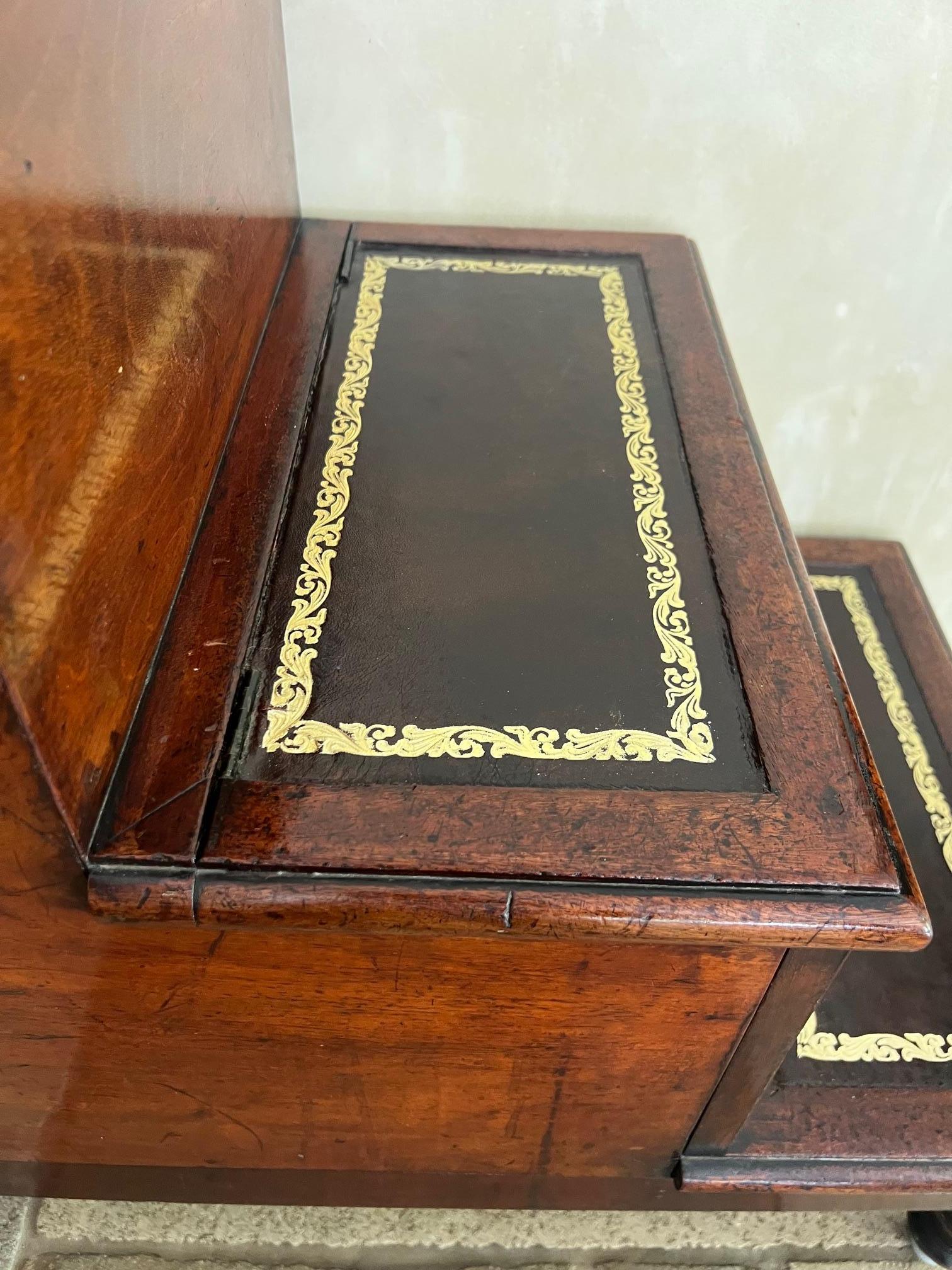 Steps de style English Regency couvertes de cuir avec rangement, vers 1810 en vente 3