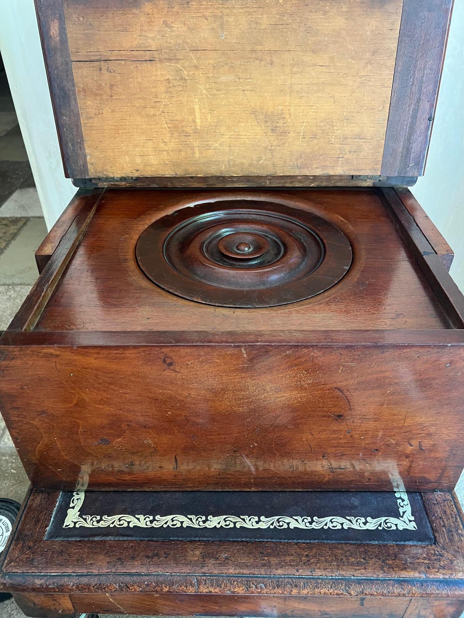 Steps de style English Regency couvertes de cuir avec rangement, vers 1810 en vente 5