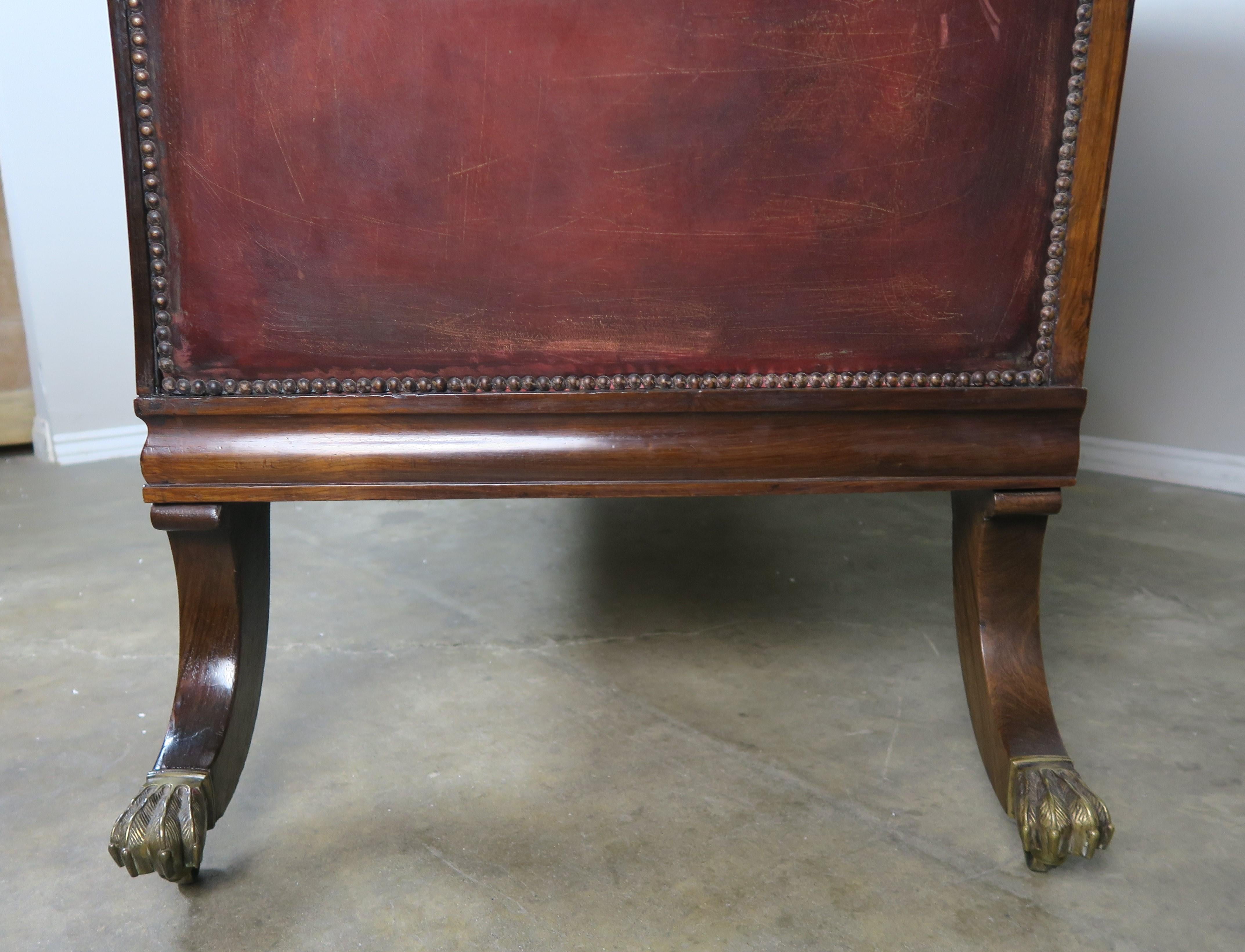 English Regency Leather Tufted Sofa, circa 1900 3