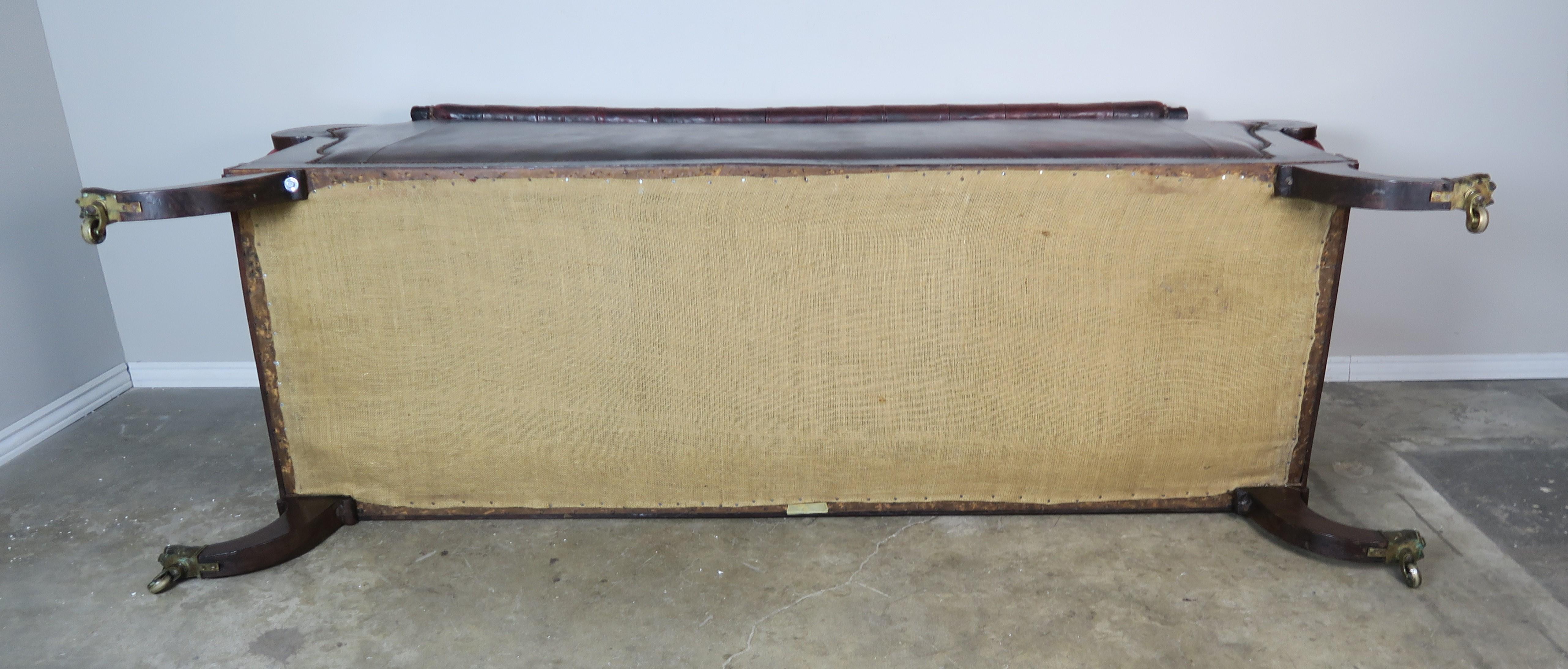 English Regency Leather Tufted Sofa, circa 1900 6