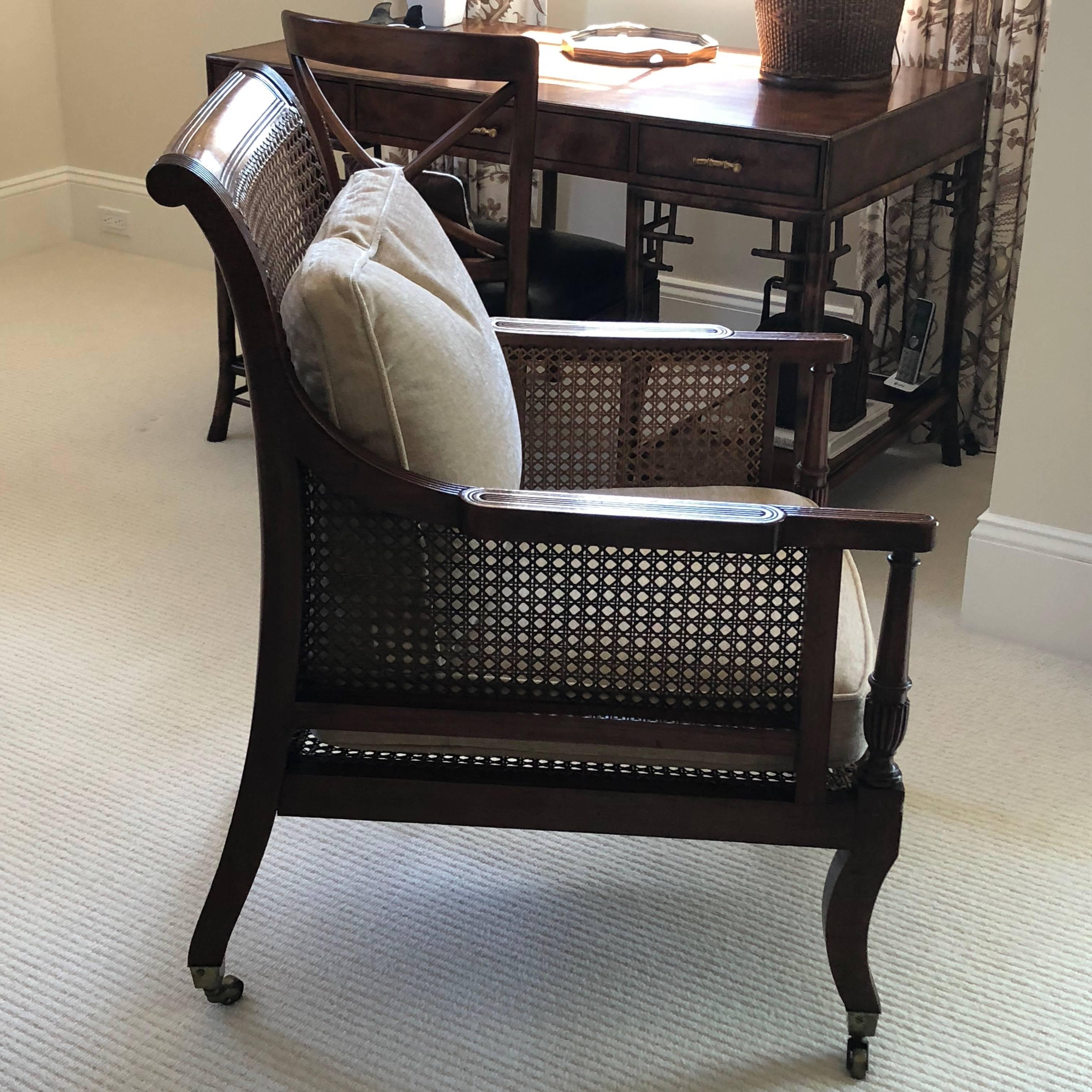 English Regency Library Armchair In Excellent Condition In Sarasota, FL