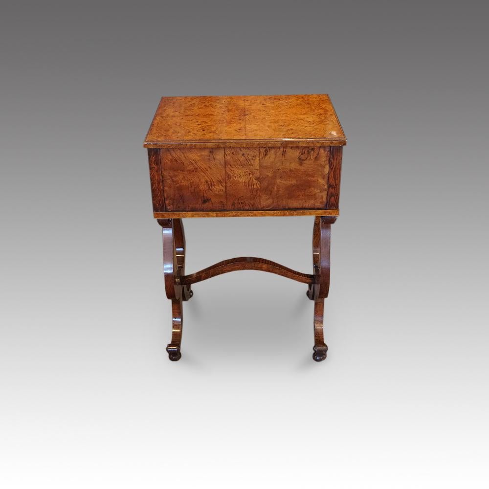 English Regency Lyre Ended Pollard Oak Worktable, circa 1815 For Sale 3