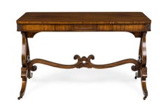 English Regency Lyre Support Table Desk