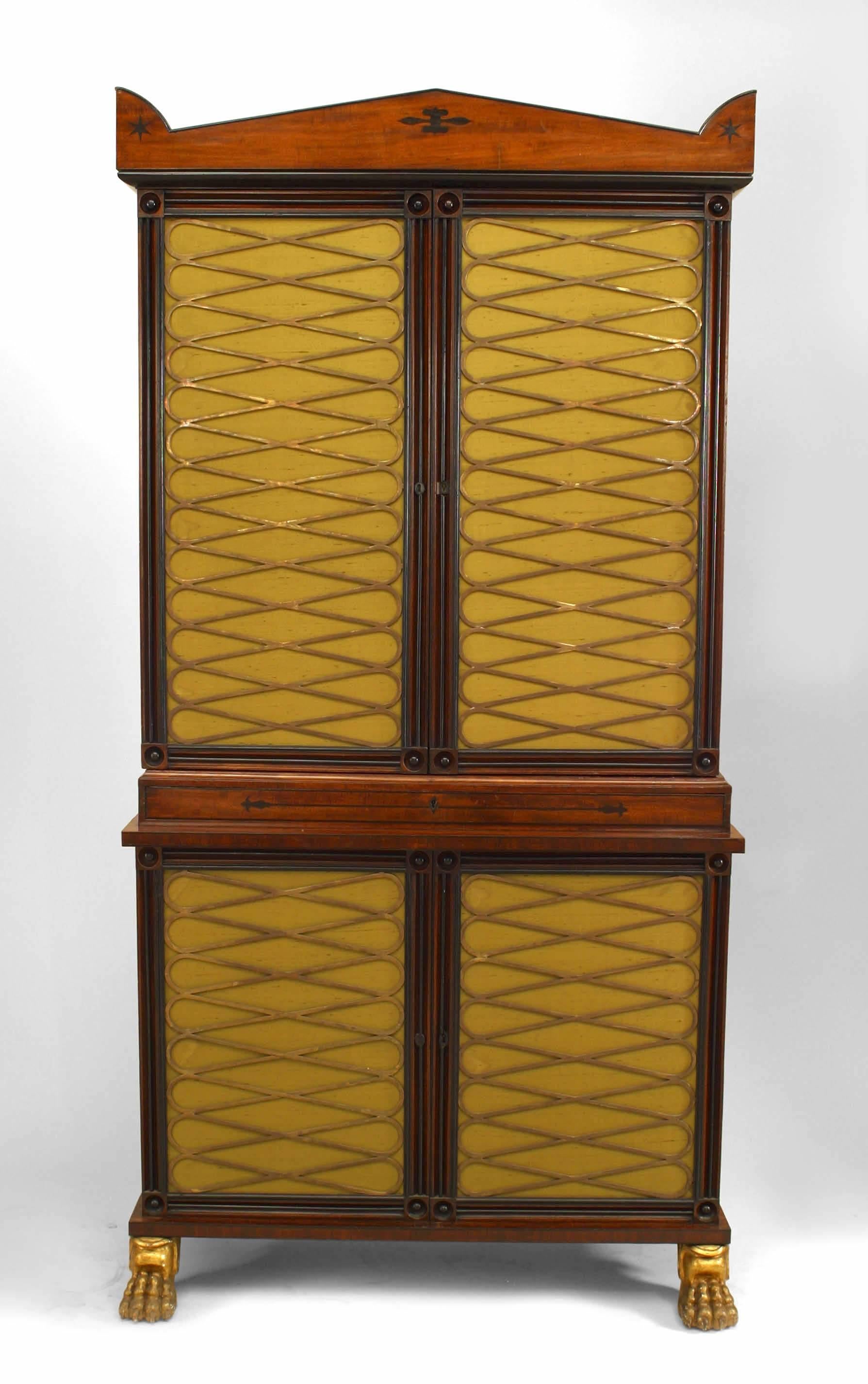 English Regency Mahogany and Brass Cabinet In Good Condition In New York, NY