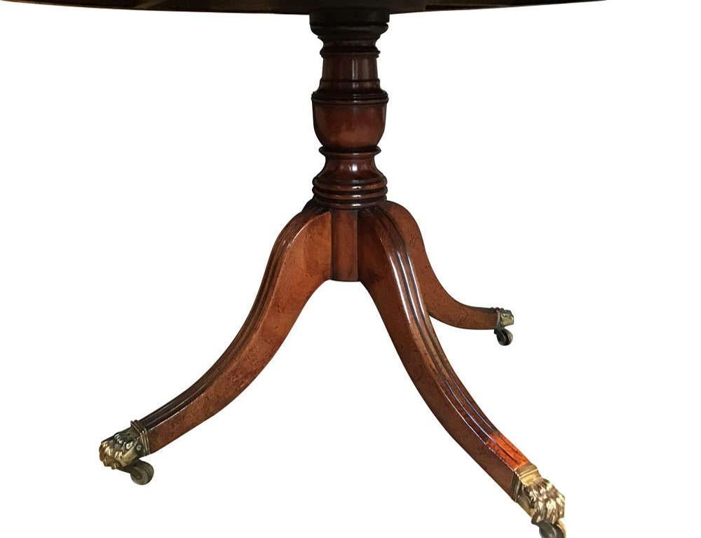English Regency Mahogany and Leather Drum Table In Good Condition For Sale In New Orleans, LA