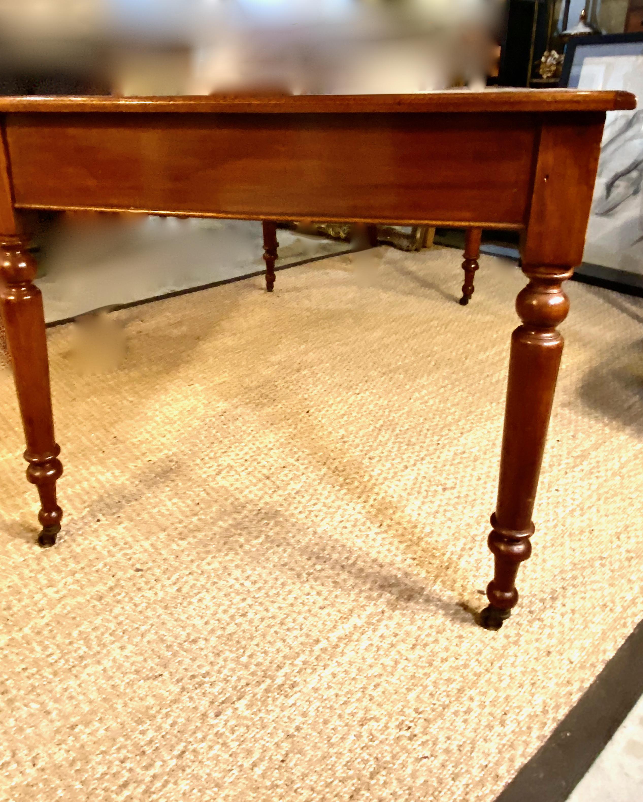 Mahogany Regency Leather Top Library Table