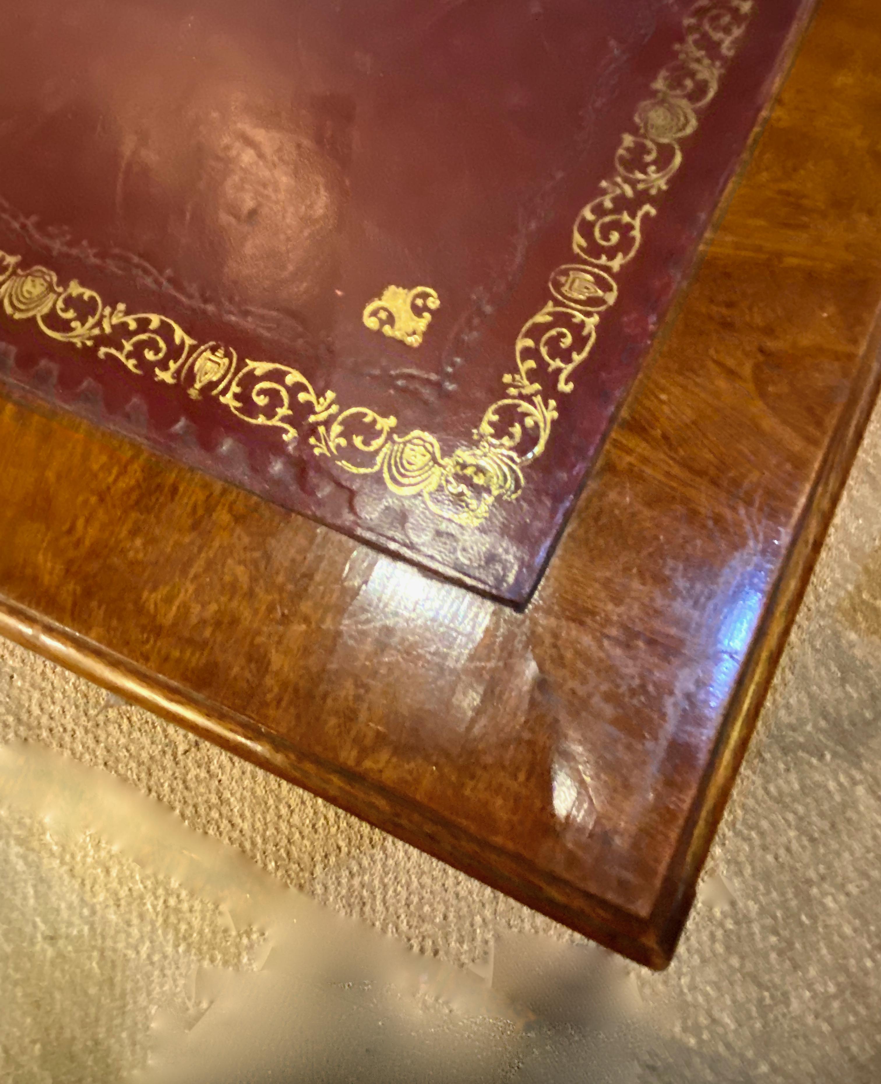 Regency Leather Top Library Table 2