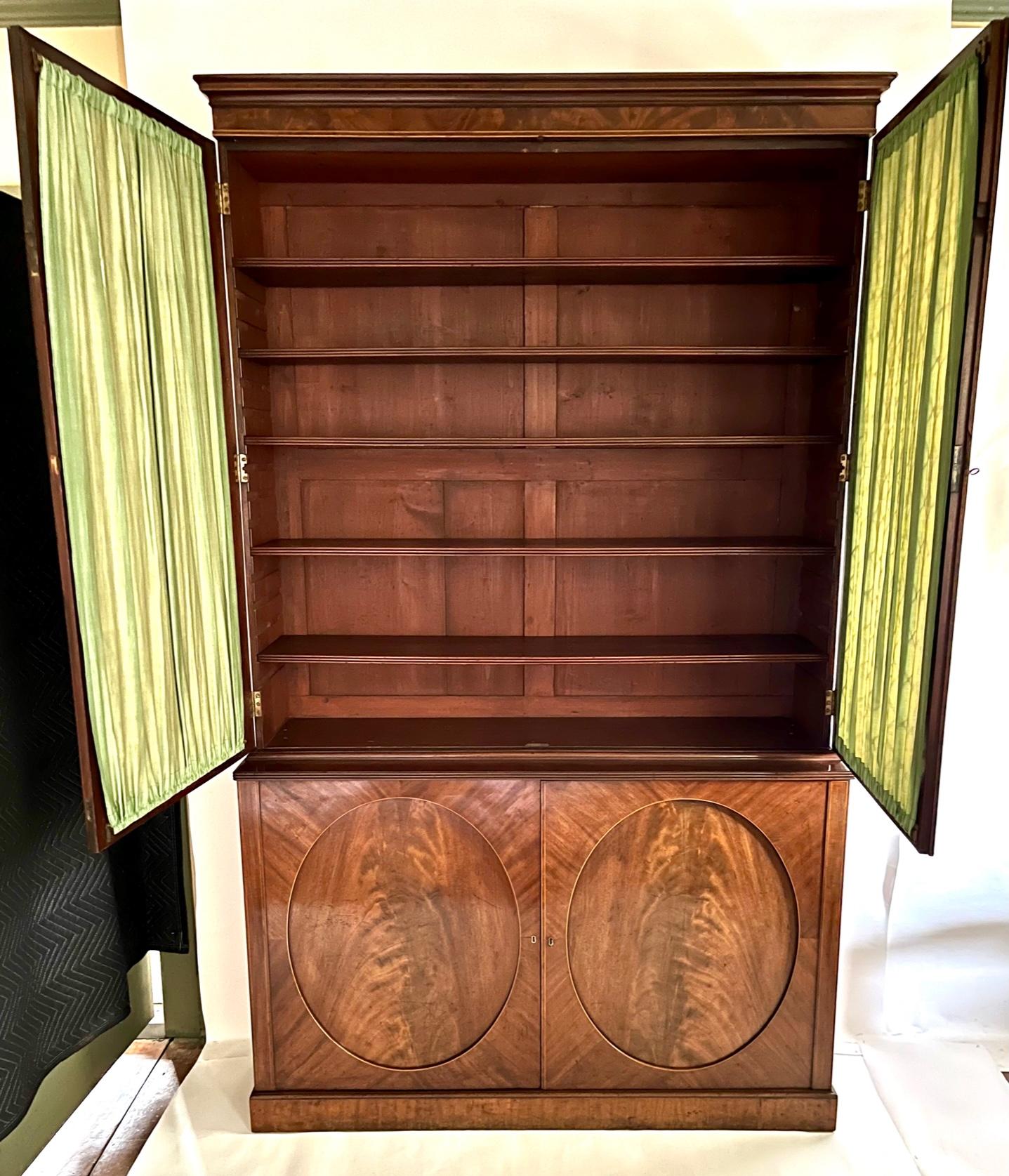 English Regency Mahogany and Satinwood Grille Door Press Cabinet, circa 1810 6