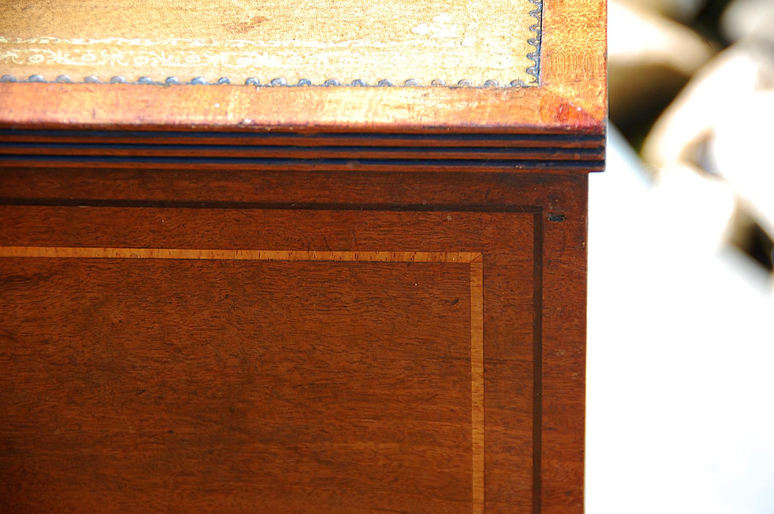 19th Century English Regency Mahogany Bedstep Converted Commode, Tooled Leather Treads