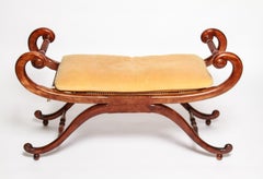English Regency Mahogany Bench in Style of Morgan & Sanders