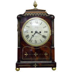 Antique English Regency Mahogany Bracket Clock by Moore of Ipswich