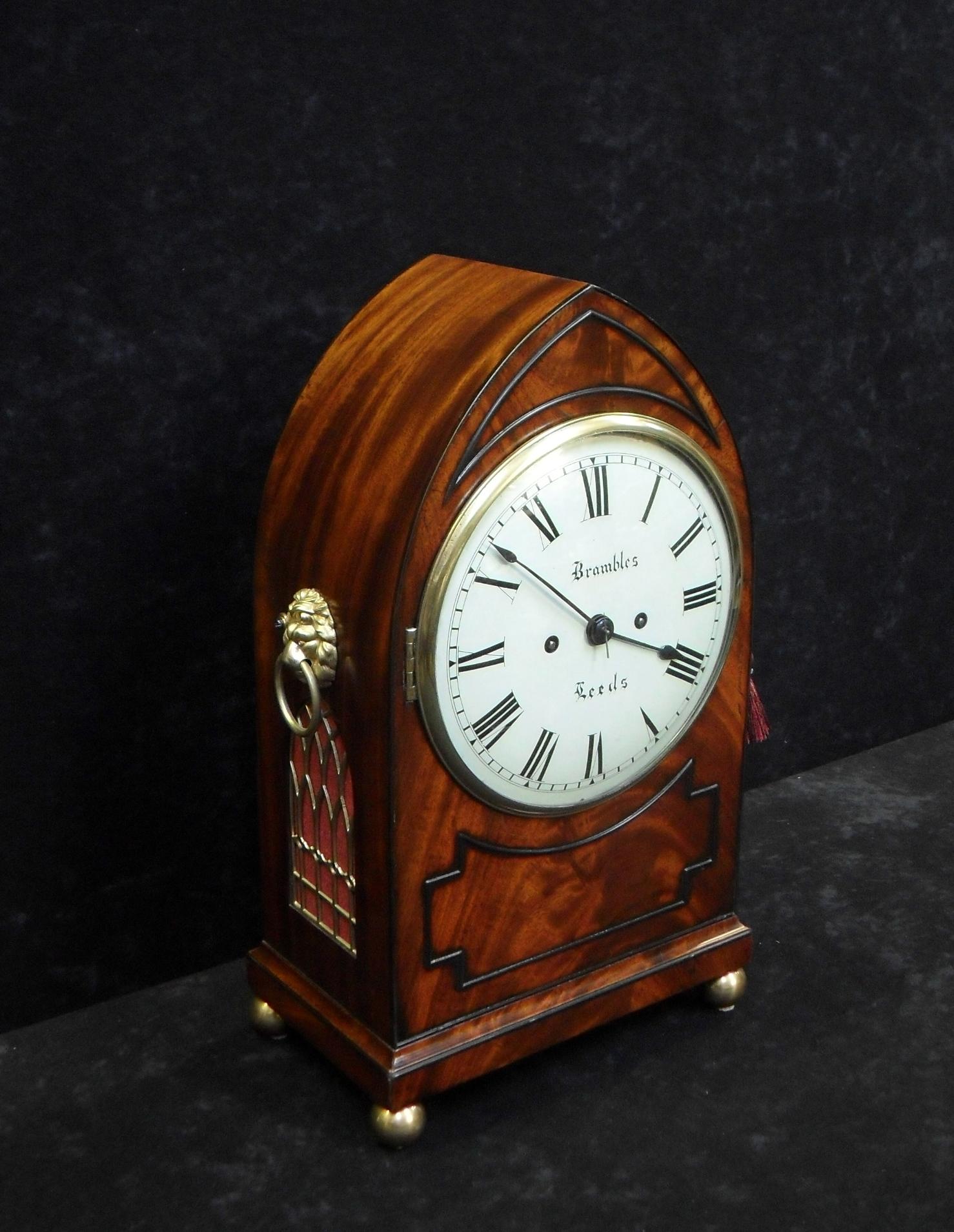 19th Century English Regency Mahogany Bracket Clock with Pull Repeat by Bayles of London For Sale