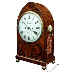 Antique English Regency Mahogany Bracket Clock with Pull Repeat by Bayles of London