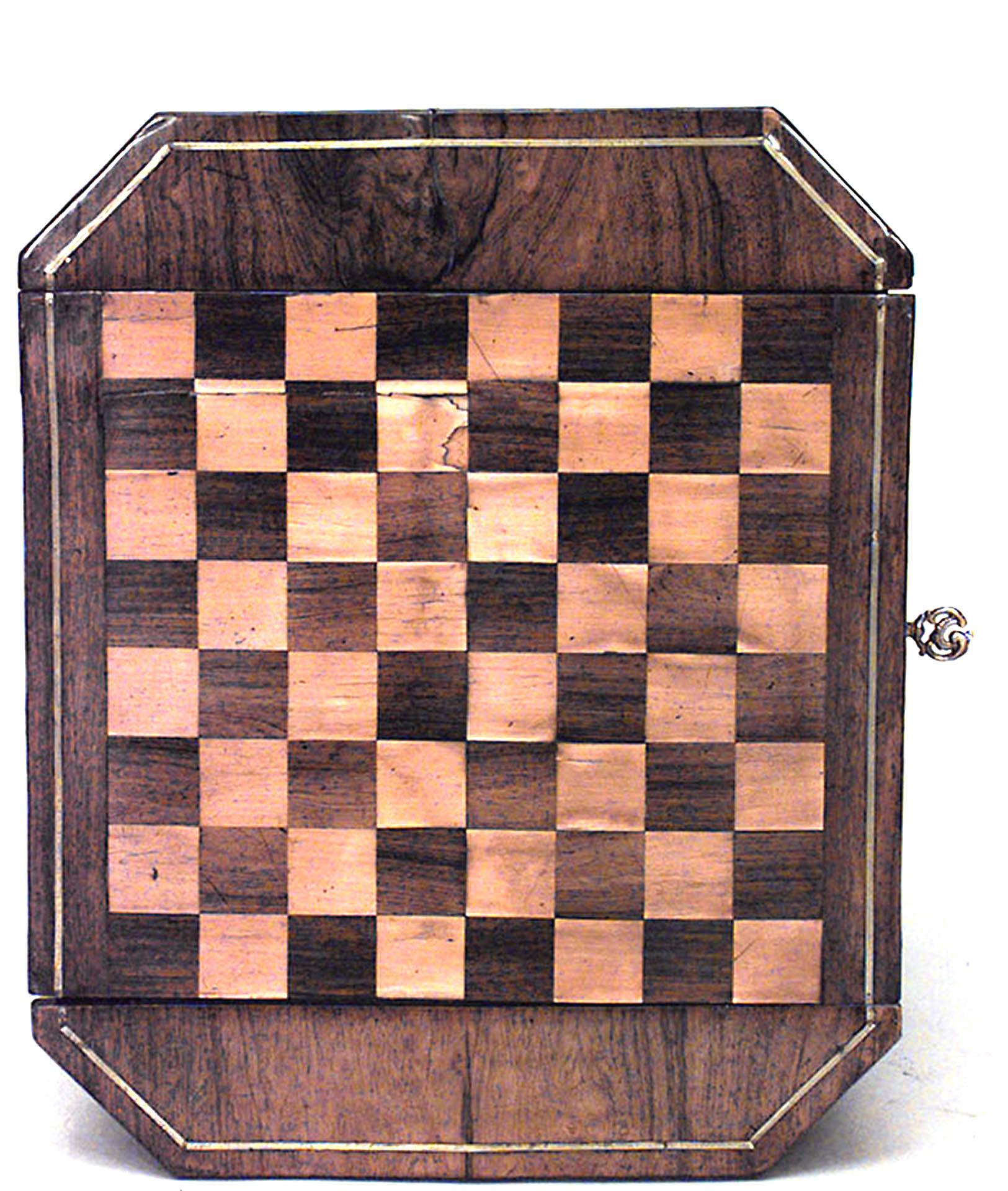 19th Century English Regency Mahogany Chess/Checkers Game Table For Sale