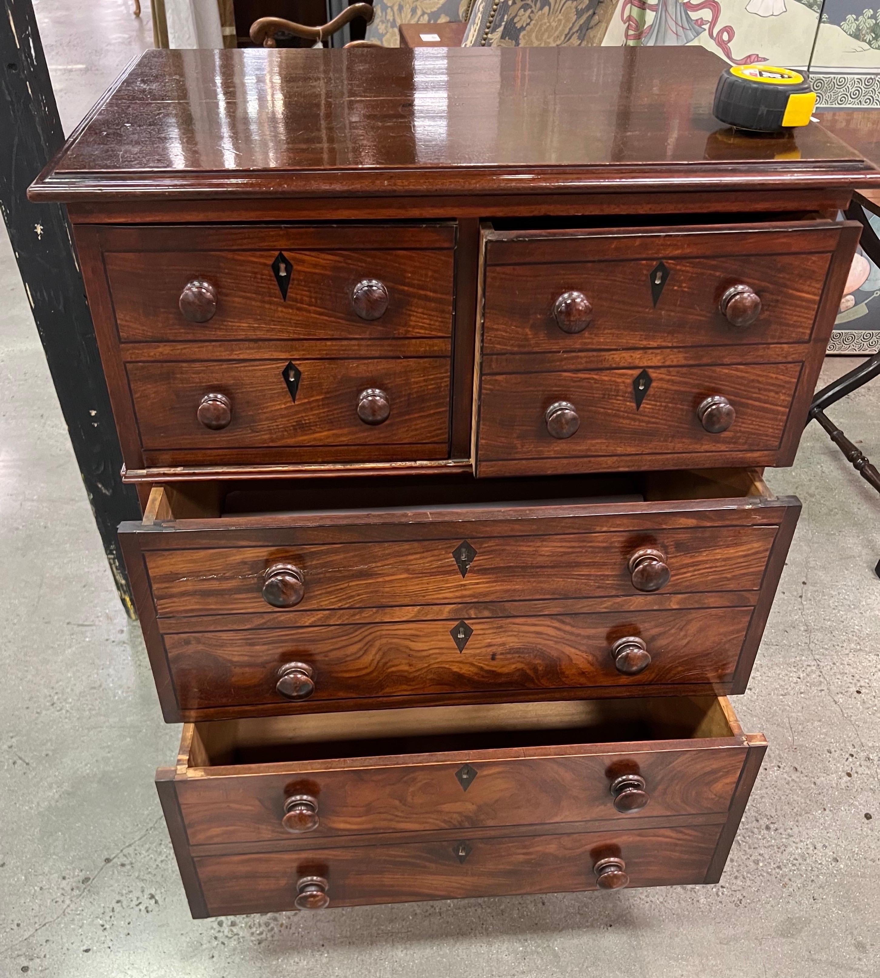 English Regency Mahogany Chest with Ebonized Details For Sale 2