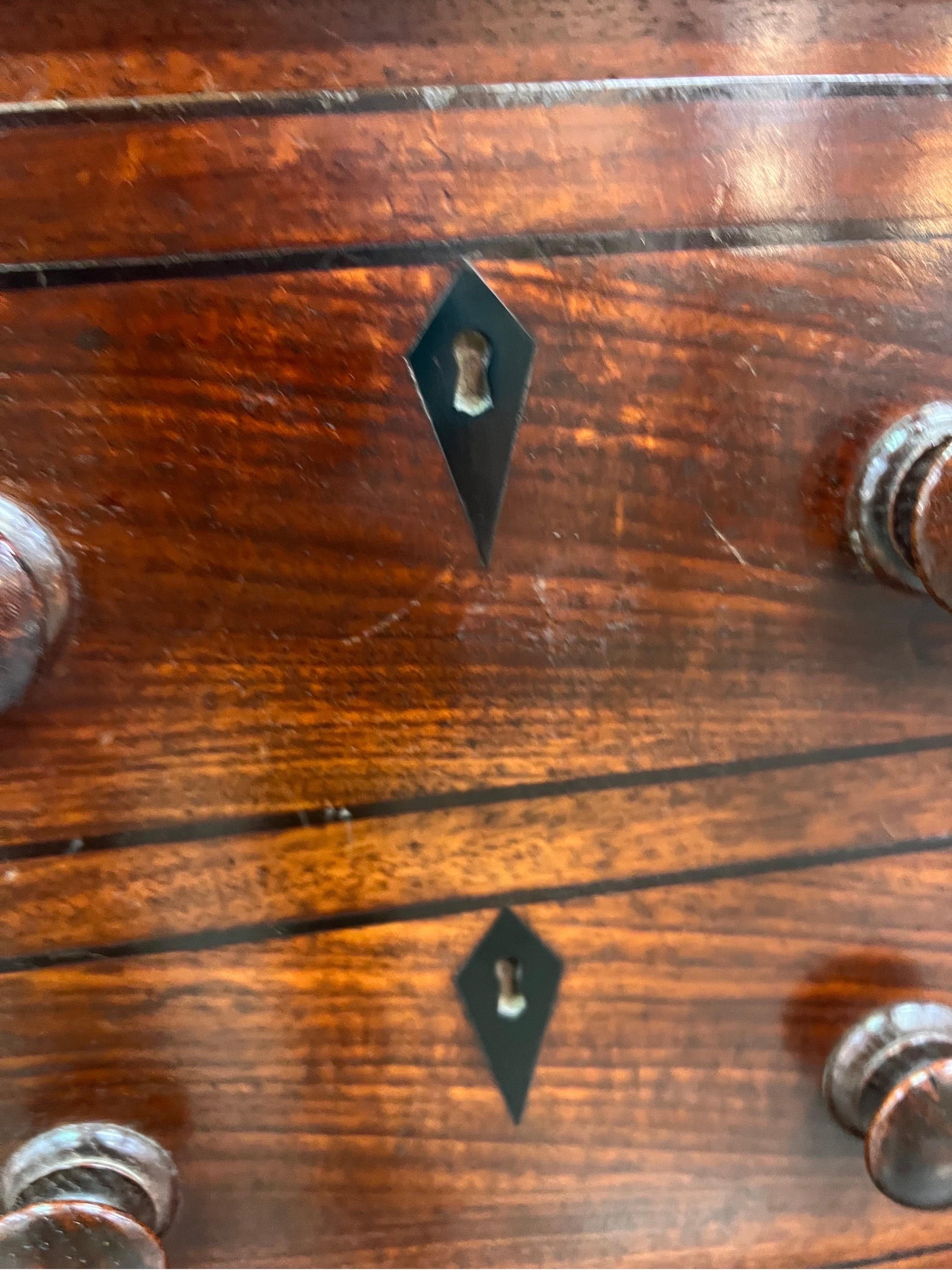 English Regency Mahogany Chest with Ebonized Details For Sale 3