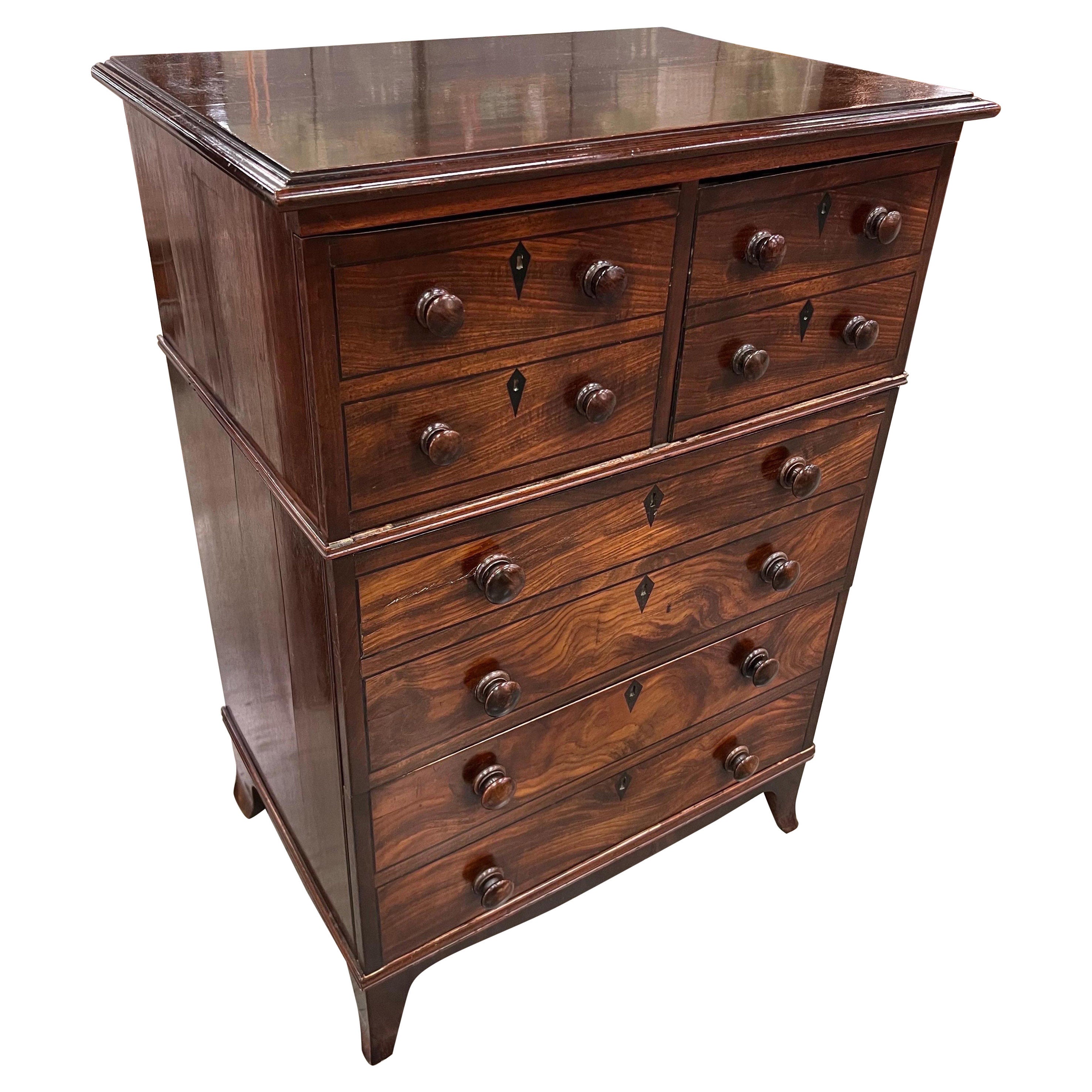 English Regency Mahogany Chest with Ebonized Details