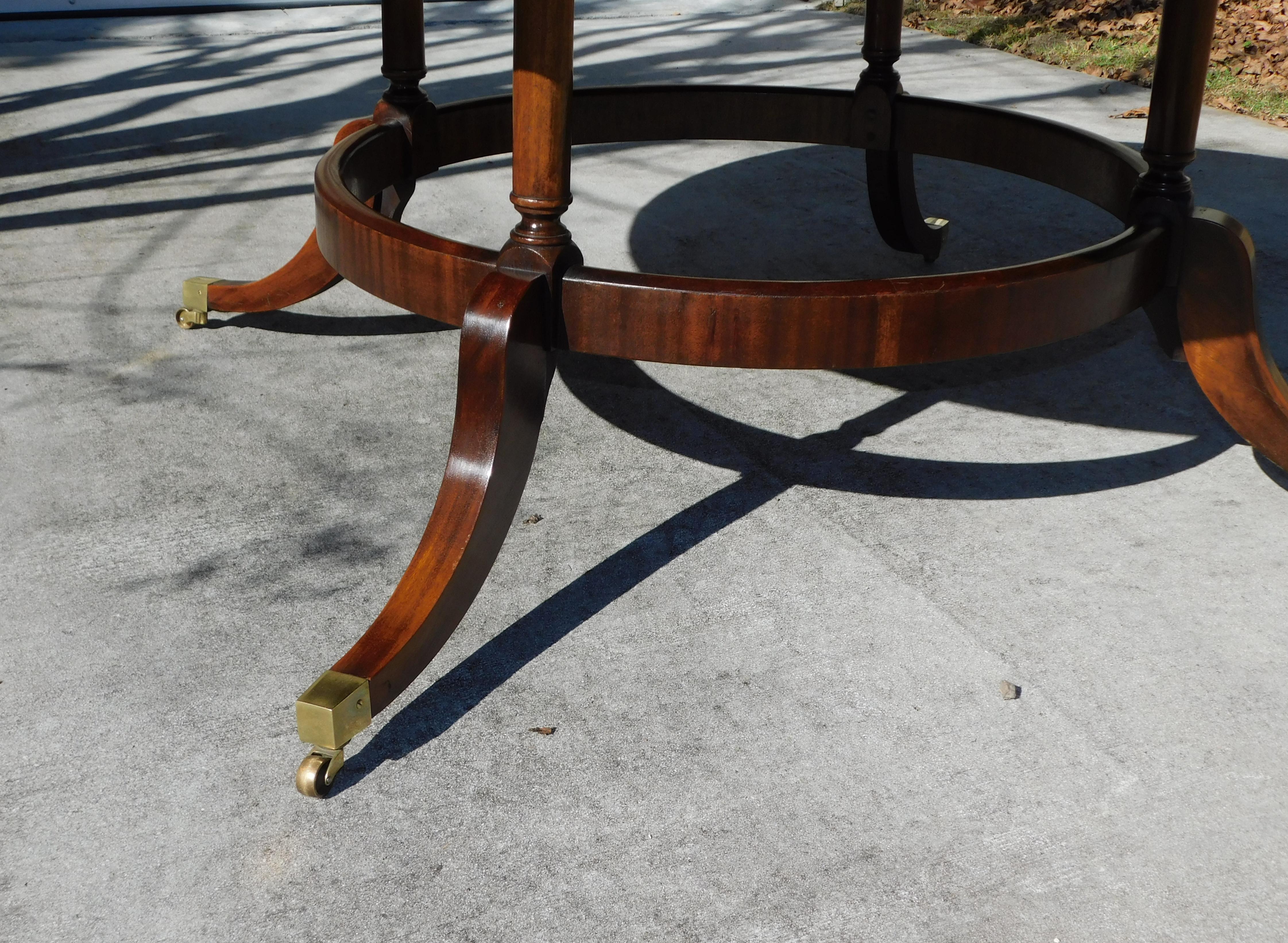 English Regency Mahogany Circular Dining Table with Splayed Legs on Casters 1850 4