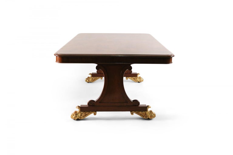 18th Century and Earlier English Regency Mahogany Claw Foot Dining Table For Sale
