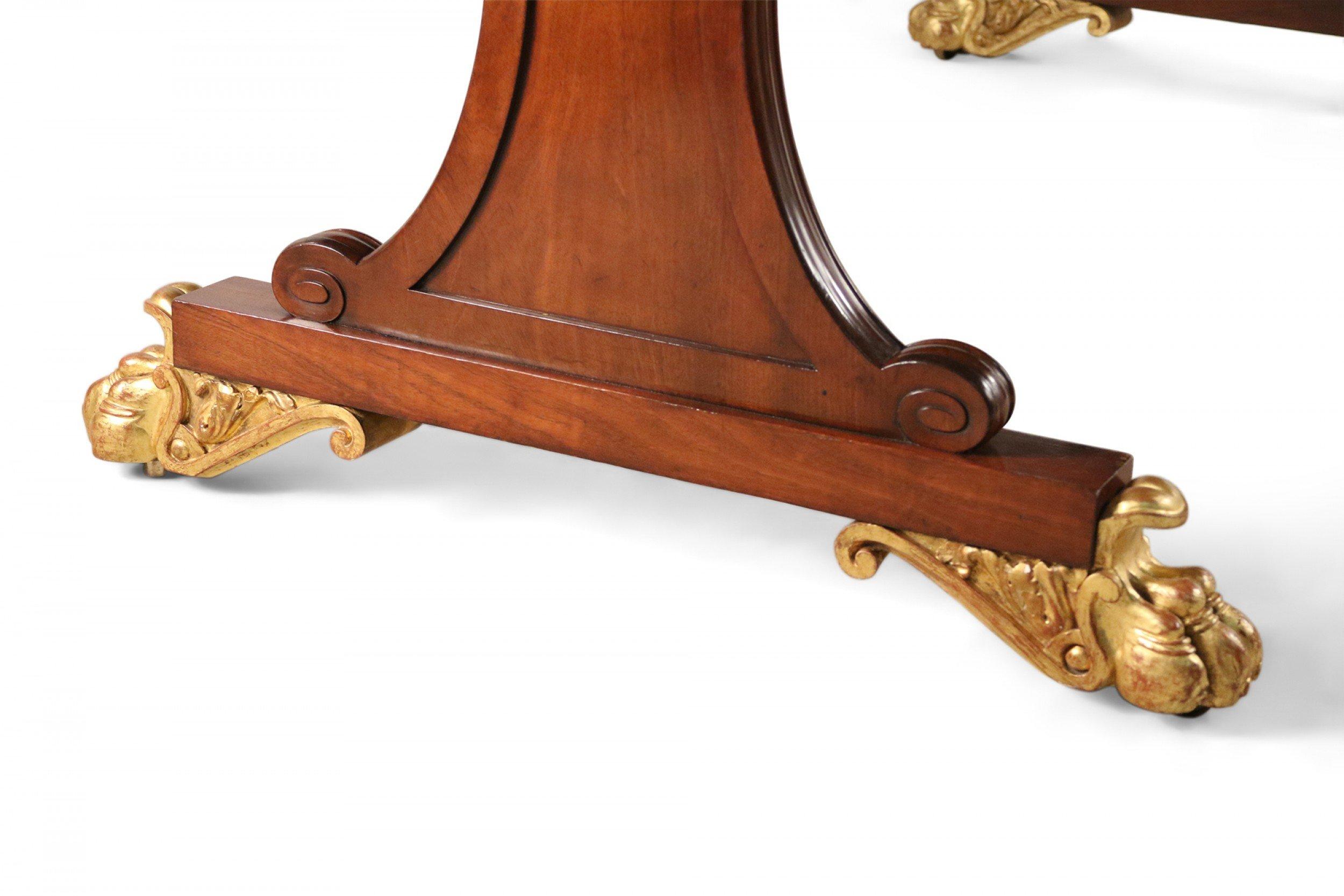 English Regency Mahogany Claw Foot Dining Table For Sale 1