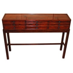 English Regency Mahogany Collectors Drawers now on Custom Built Mahogany Stand