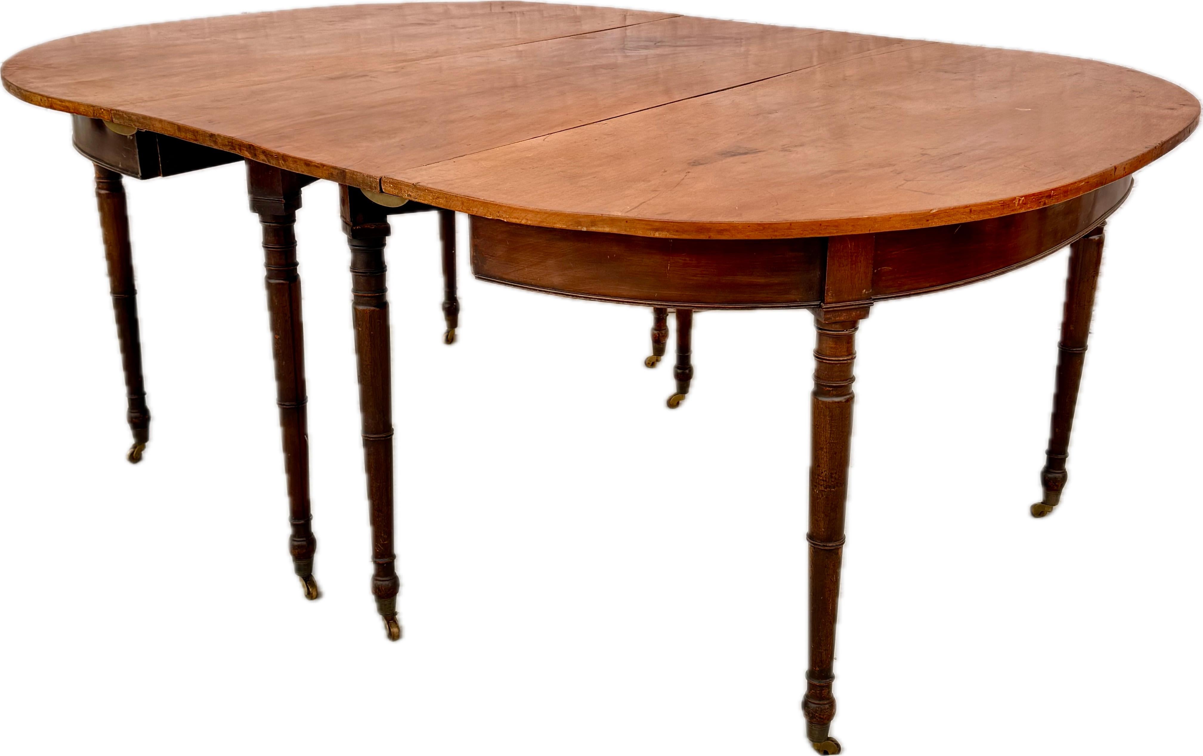 French English Regency Mahogany Dining Table