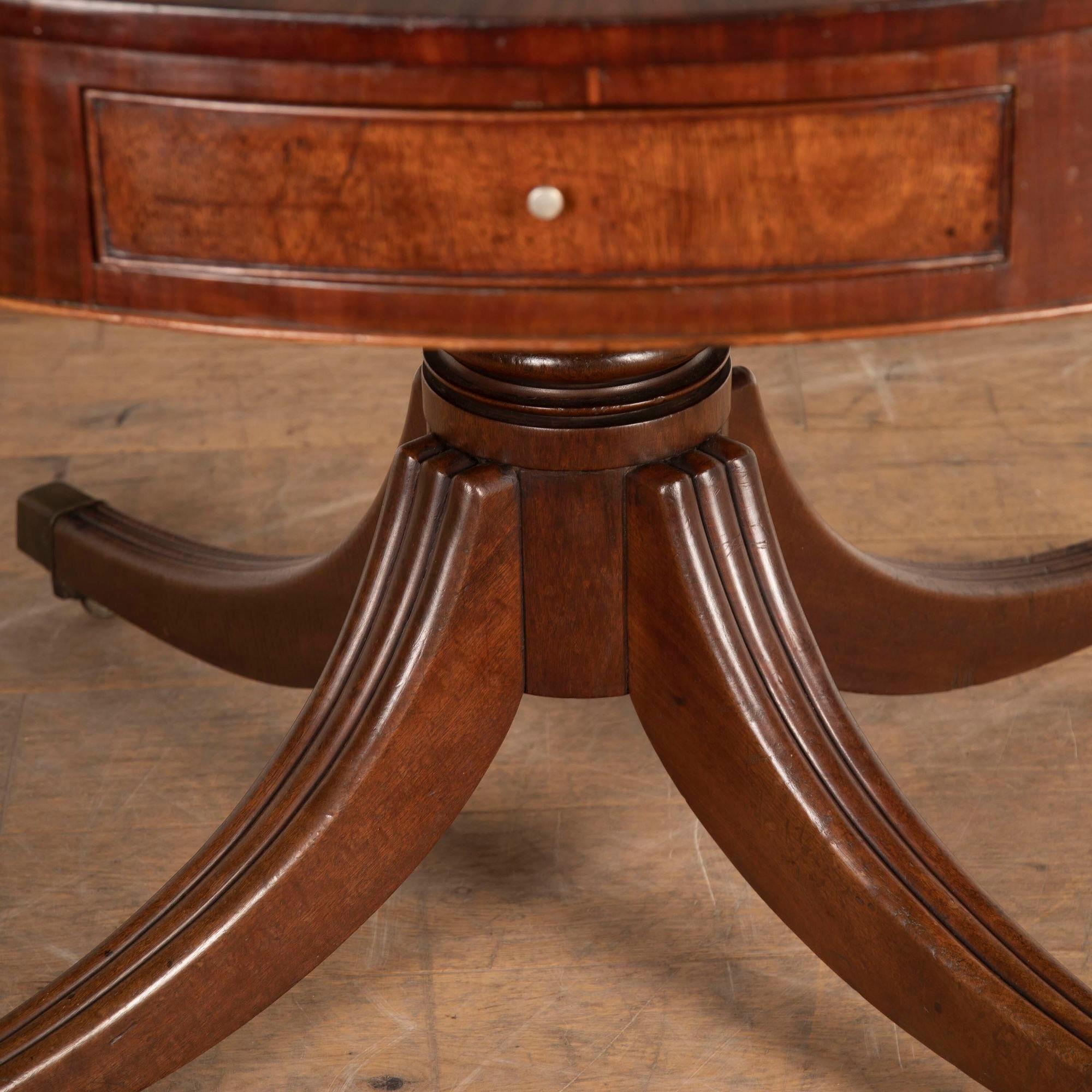 English Regency Mahogany Drum Table 3