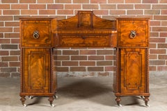 English Regency Mahogany Early 19th Century Dressing Table with Brass Inlay